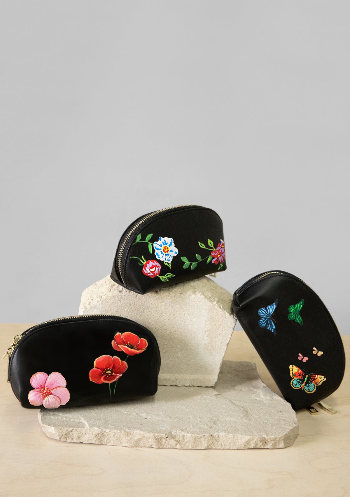 Poppy Black Makeup Bag