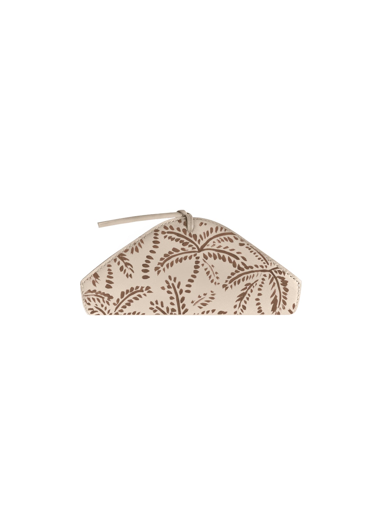 Taupe Abstract Palms Beige Napkin Holder Set