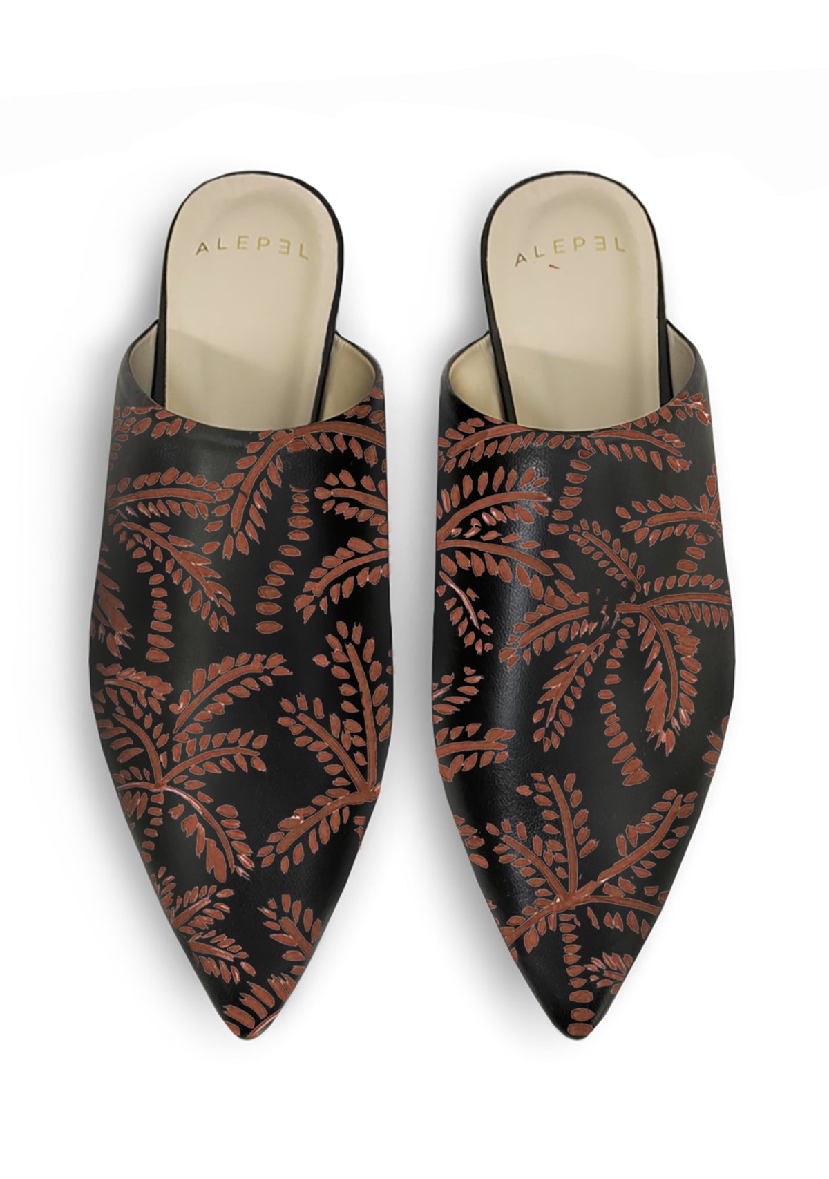 Terracotta Abstract Palms Black Pointe