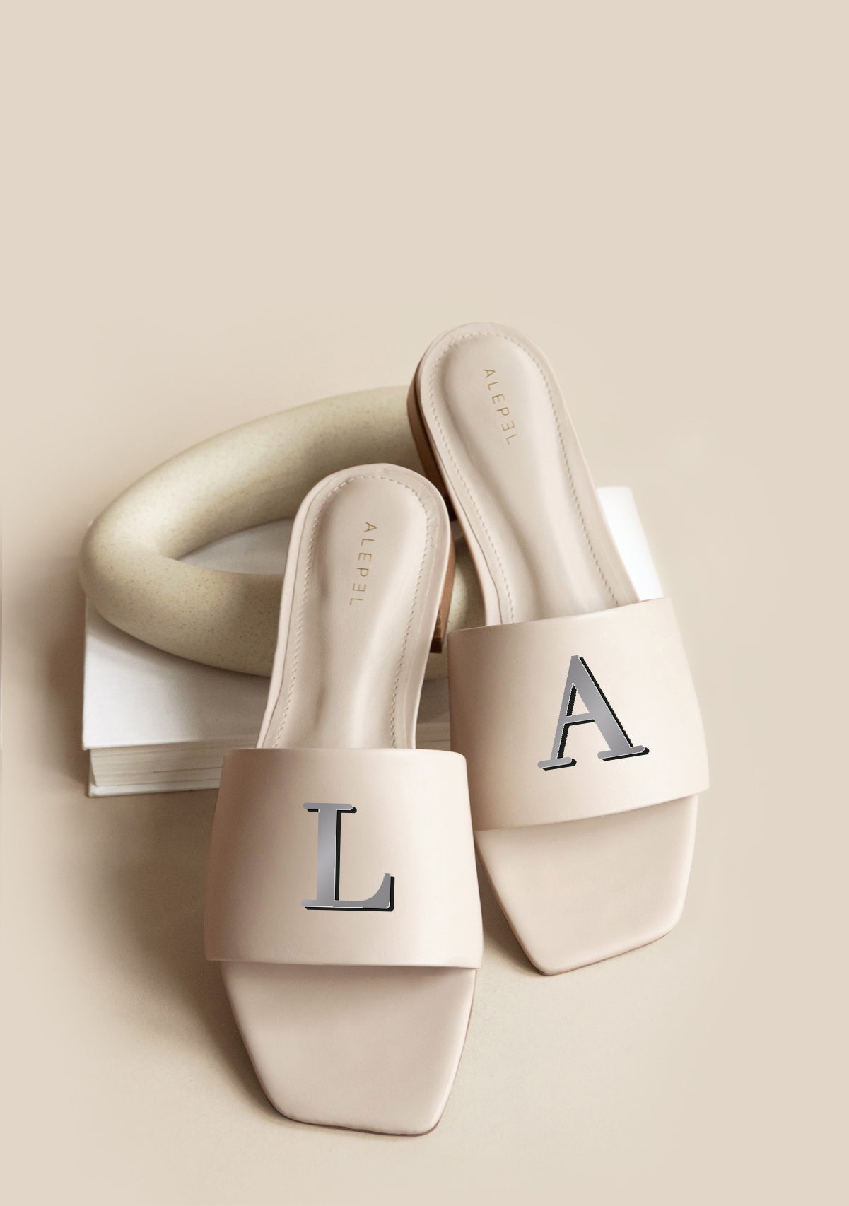 Monogram Beige Square