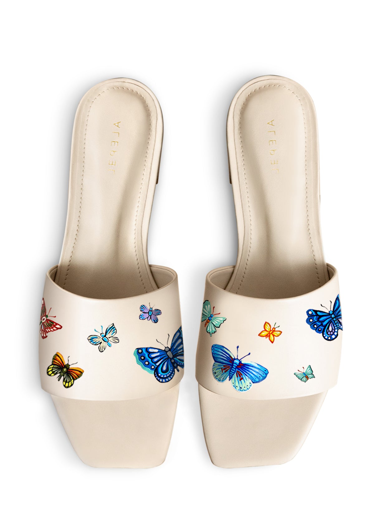 Butterflies Beige Square