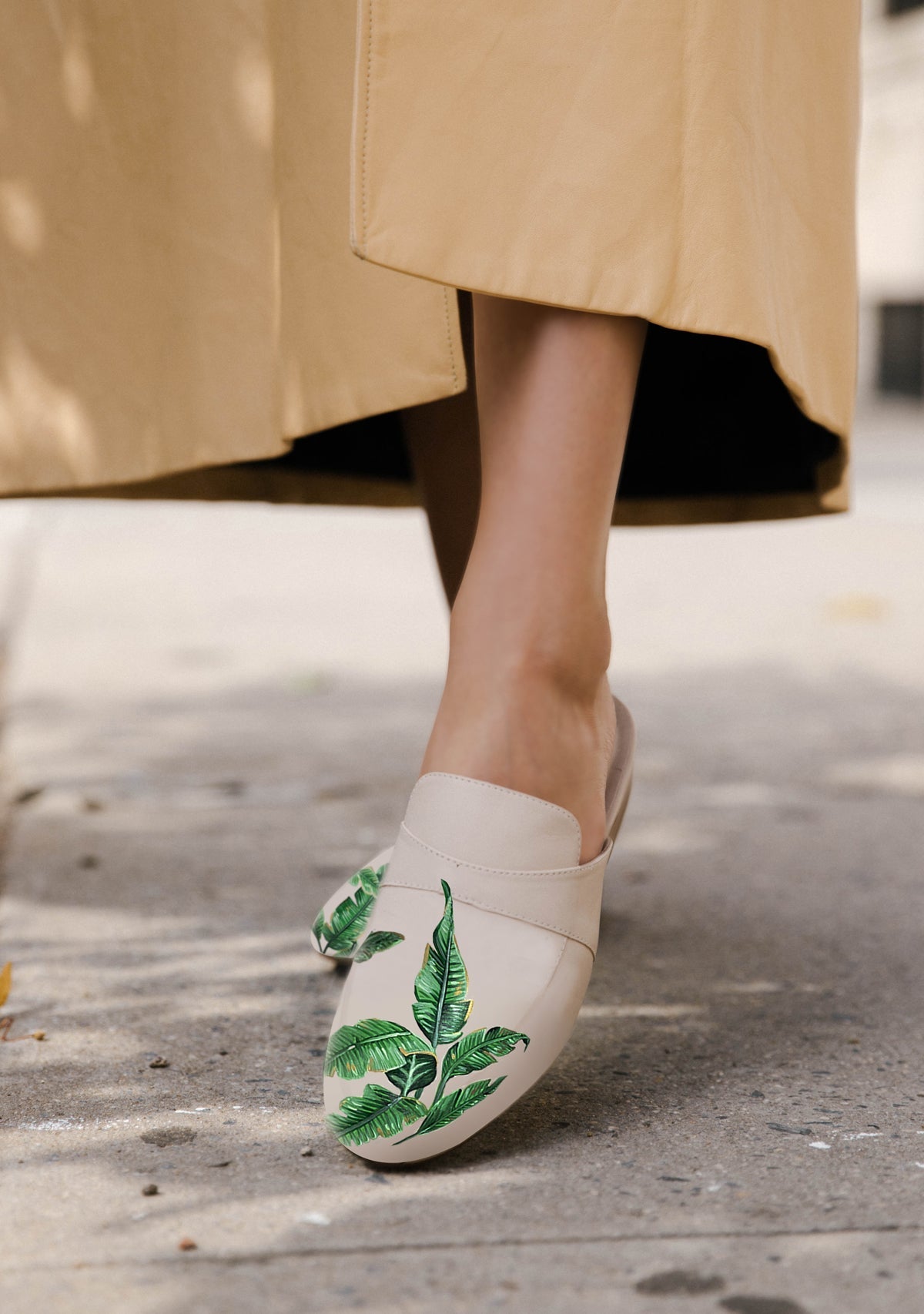 Beige Mule Custom Design - ALEPEL