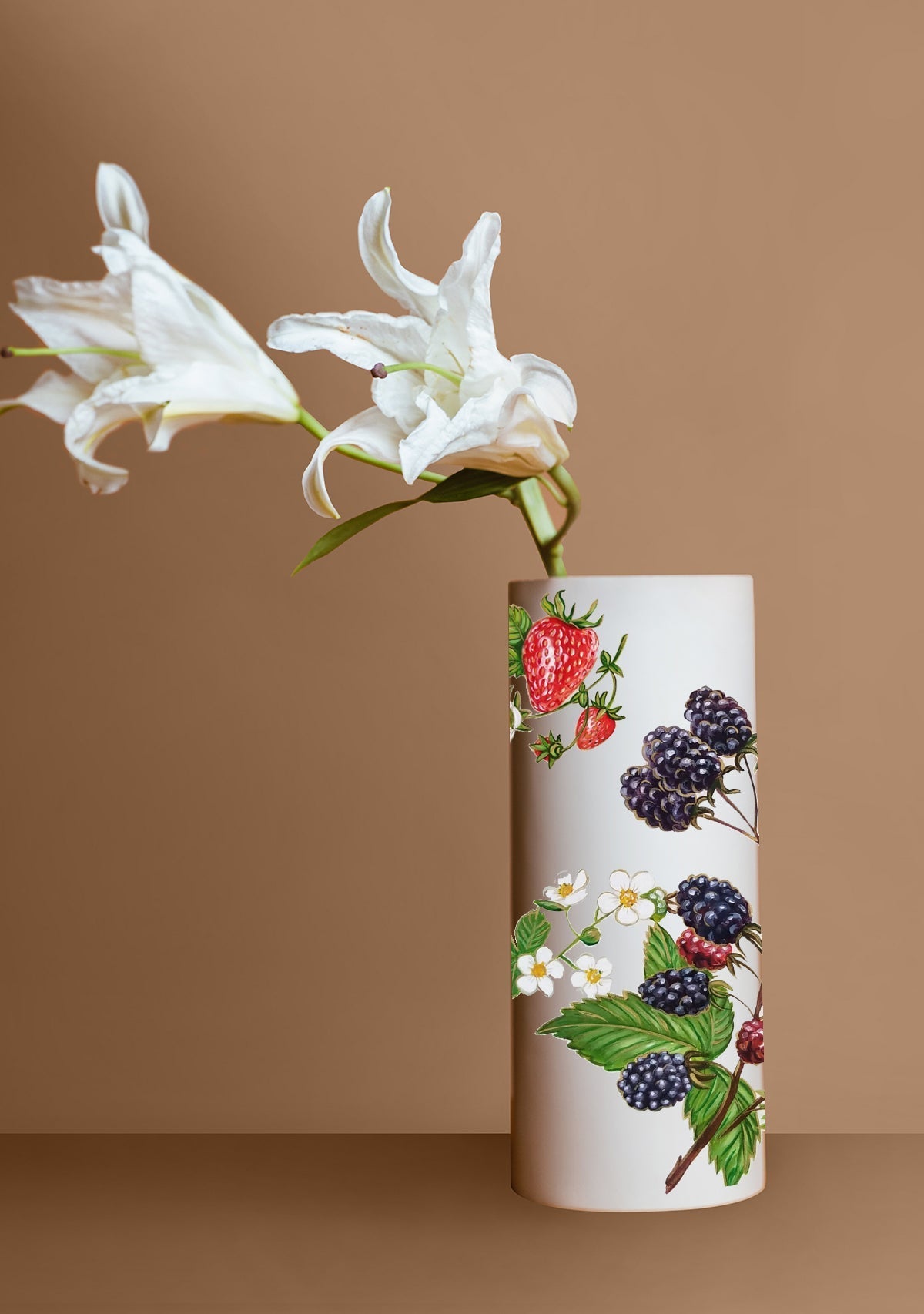 Berries Beige Vase - ALEPEL