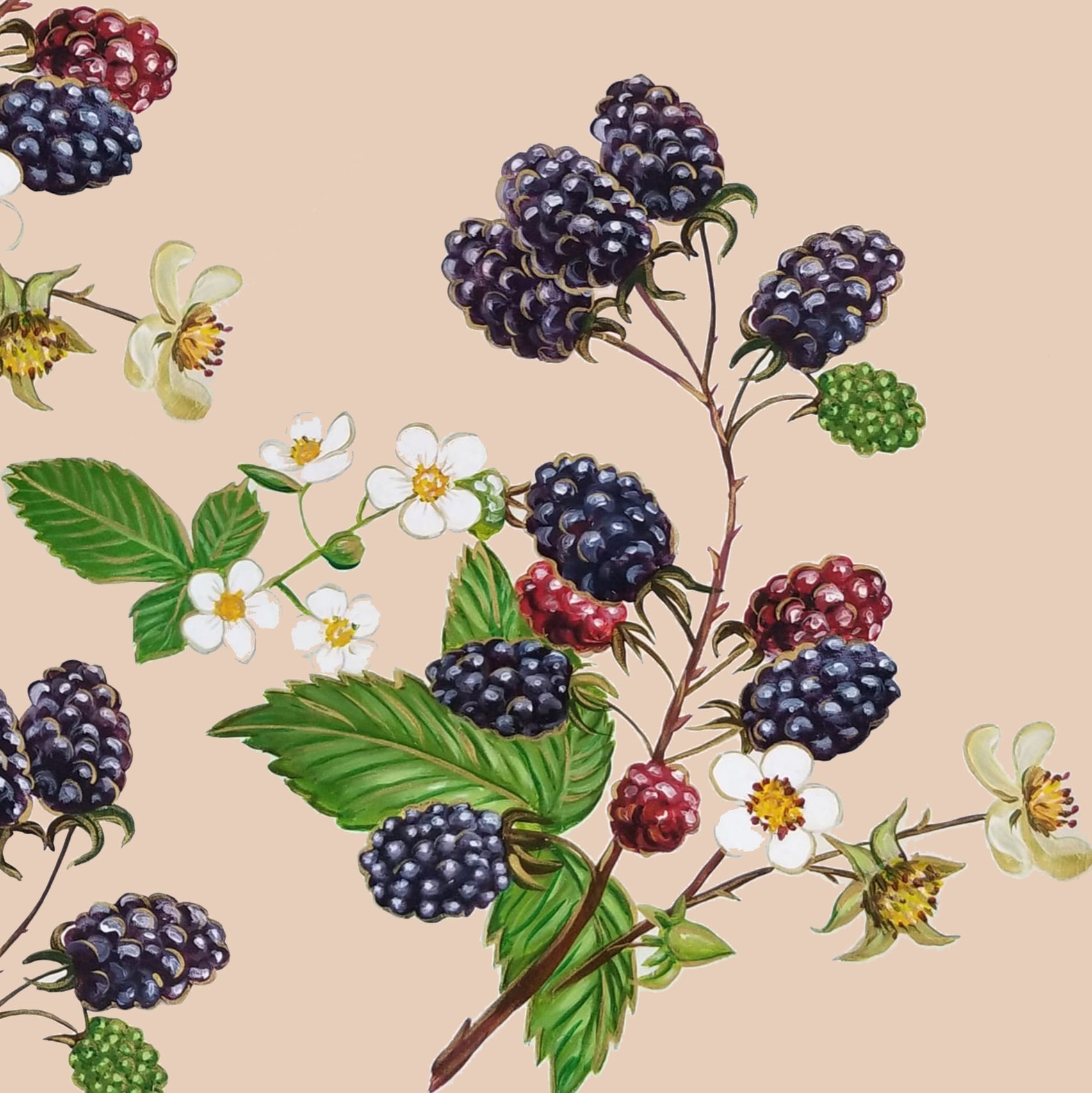 Berries Beige Vase - ALEPEL