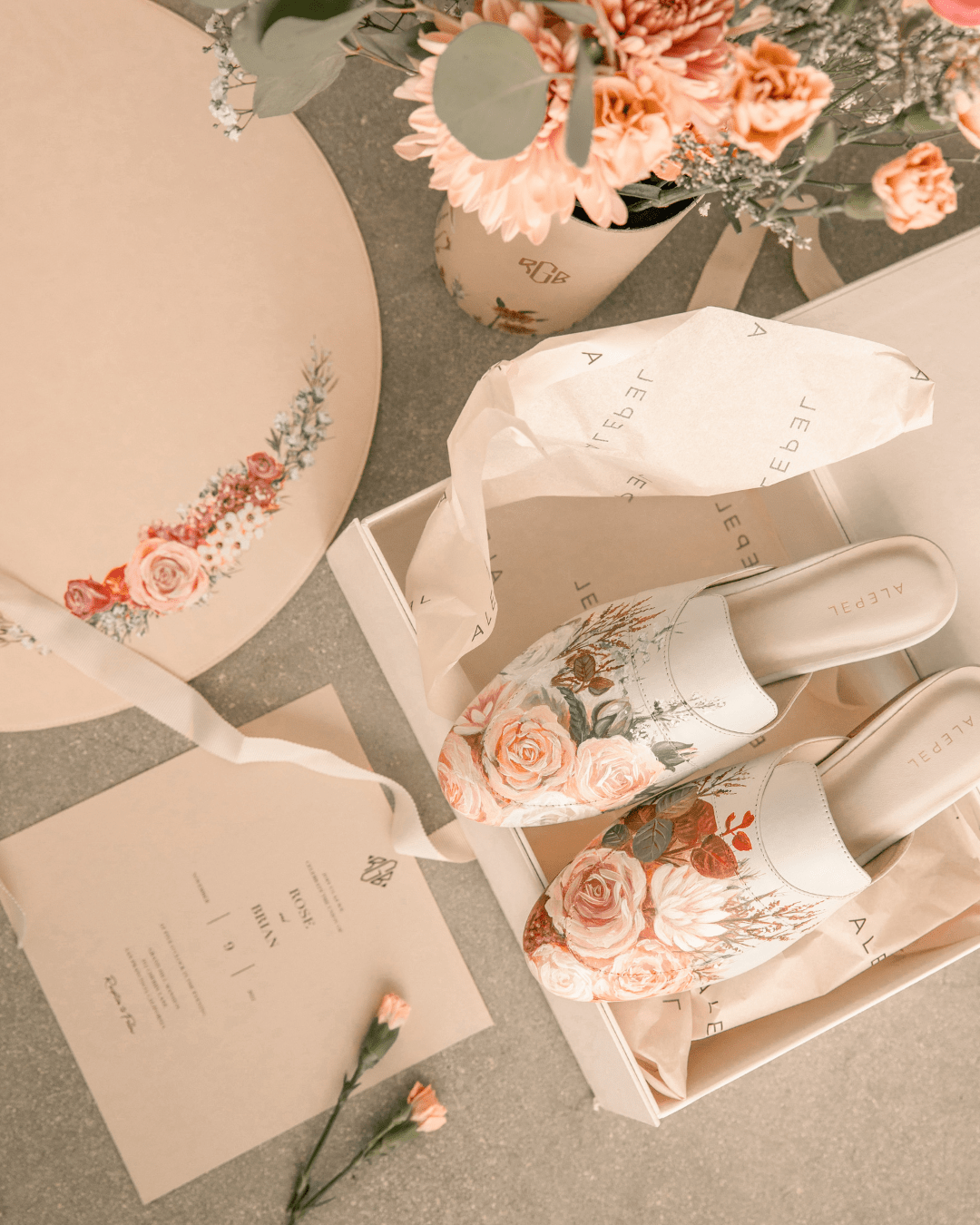 Bridal Bouquet Beige Mule - ALEPEL