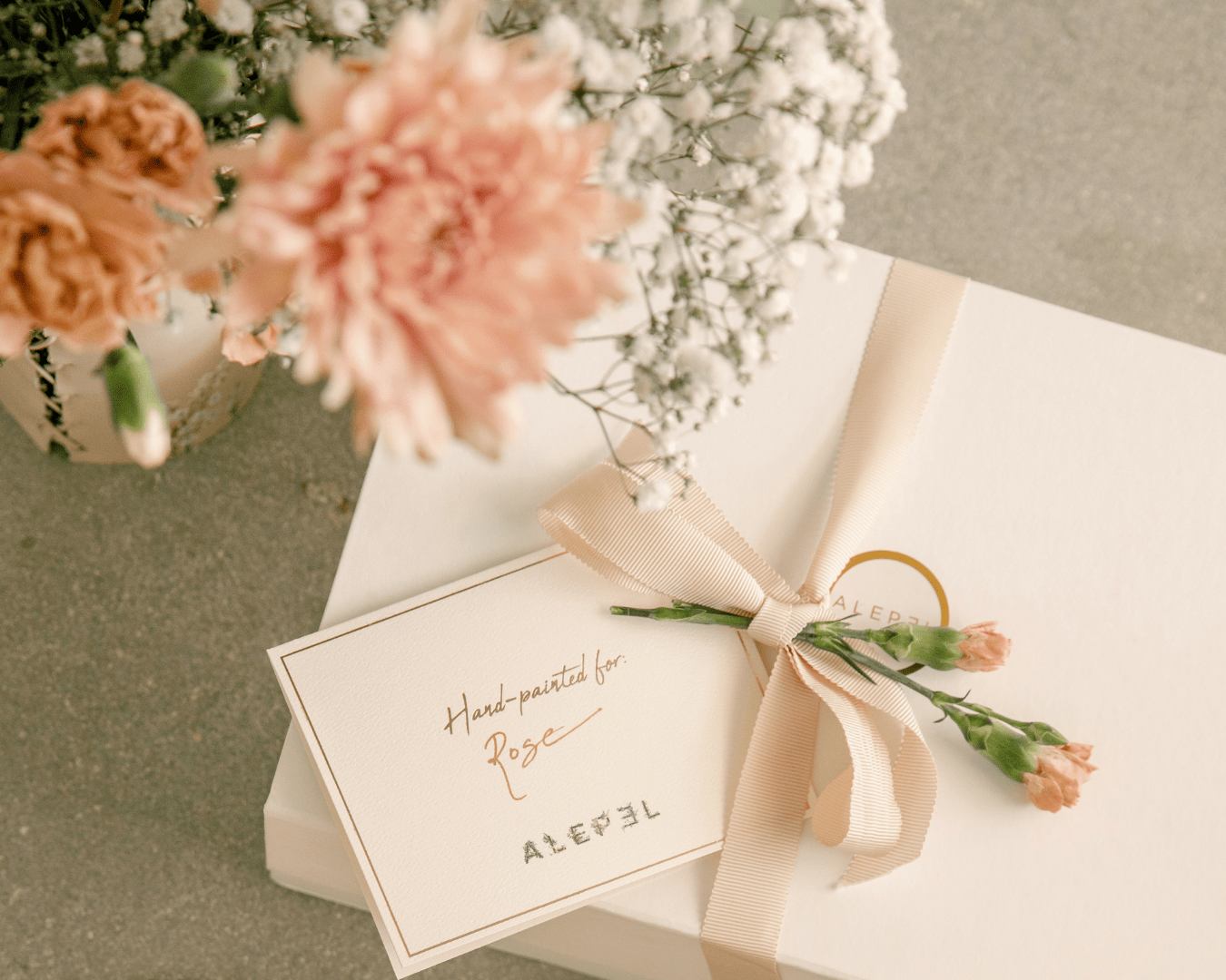 Bridal Bouquet Beige Tray - ALEPEL