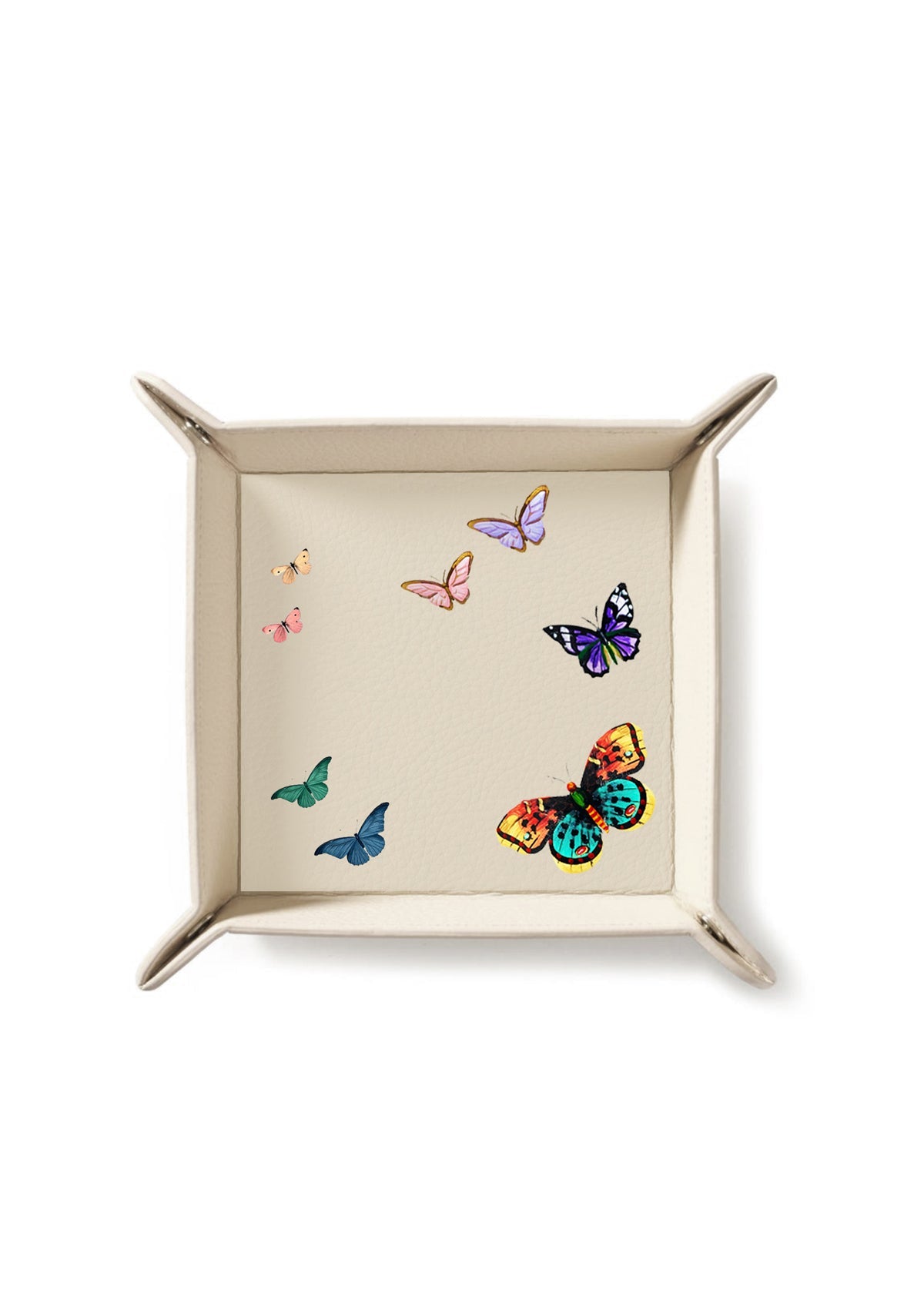 Butterflies Beige Tray - ALEPEL