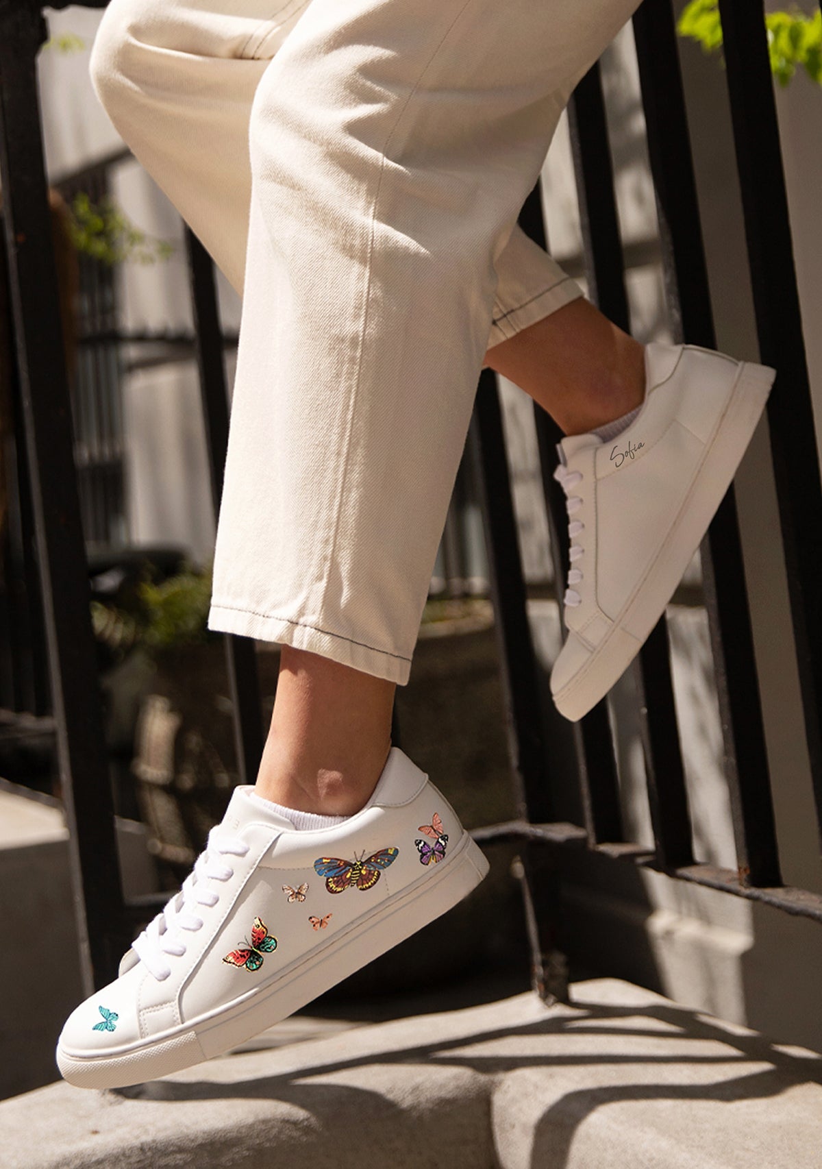 Butterflies White Sneaker - ALEPEL