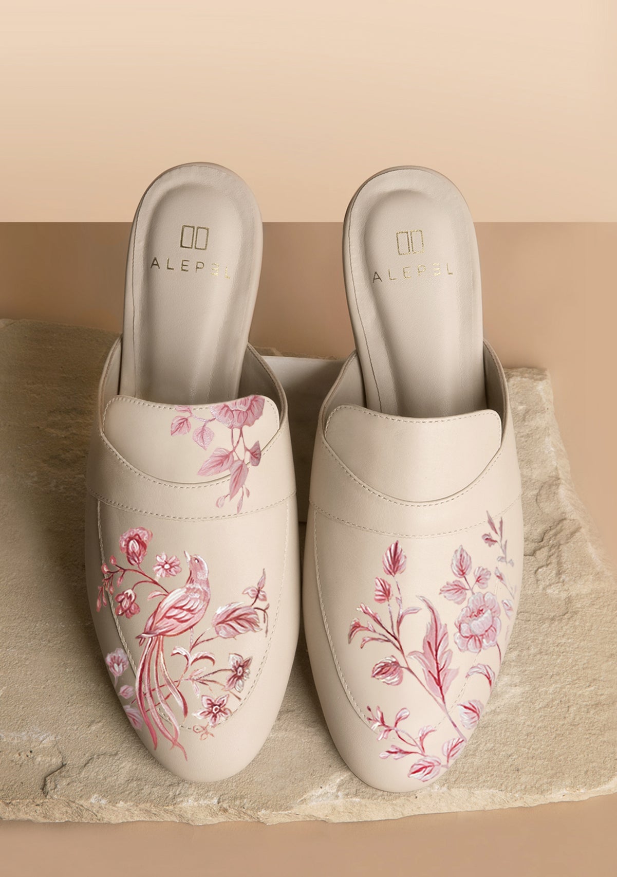 Eden Garden Beige Mule - ALEPEL