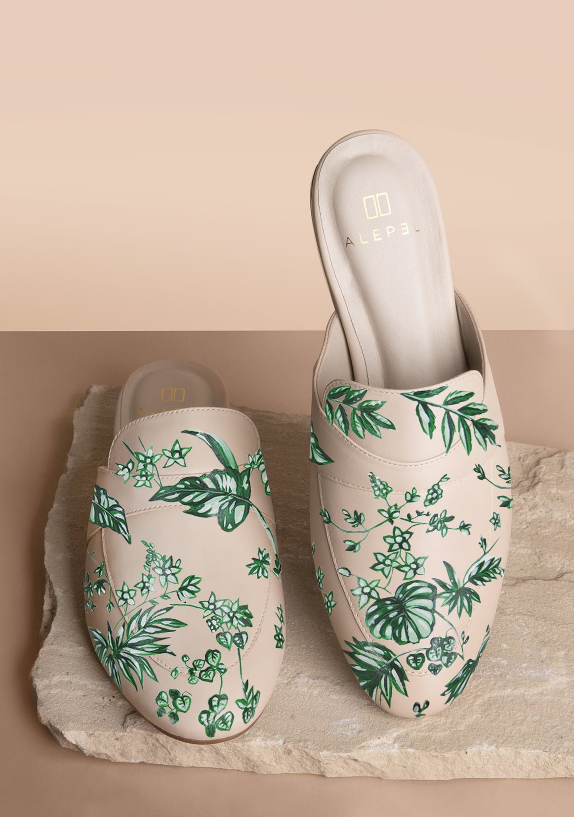Emerald Jungle Beige Mule - ALEPEL