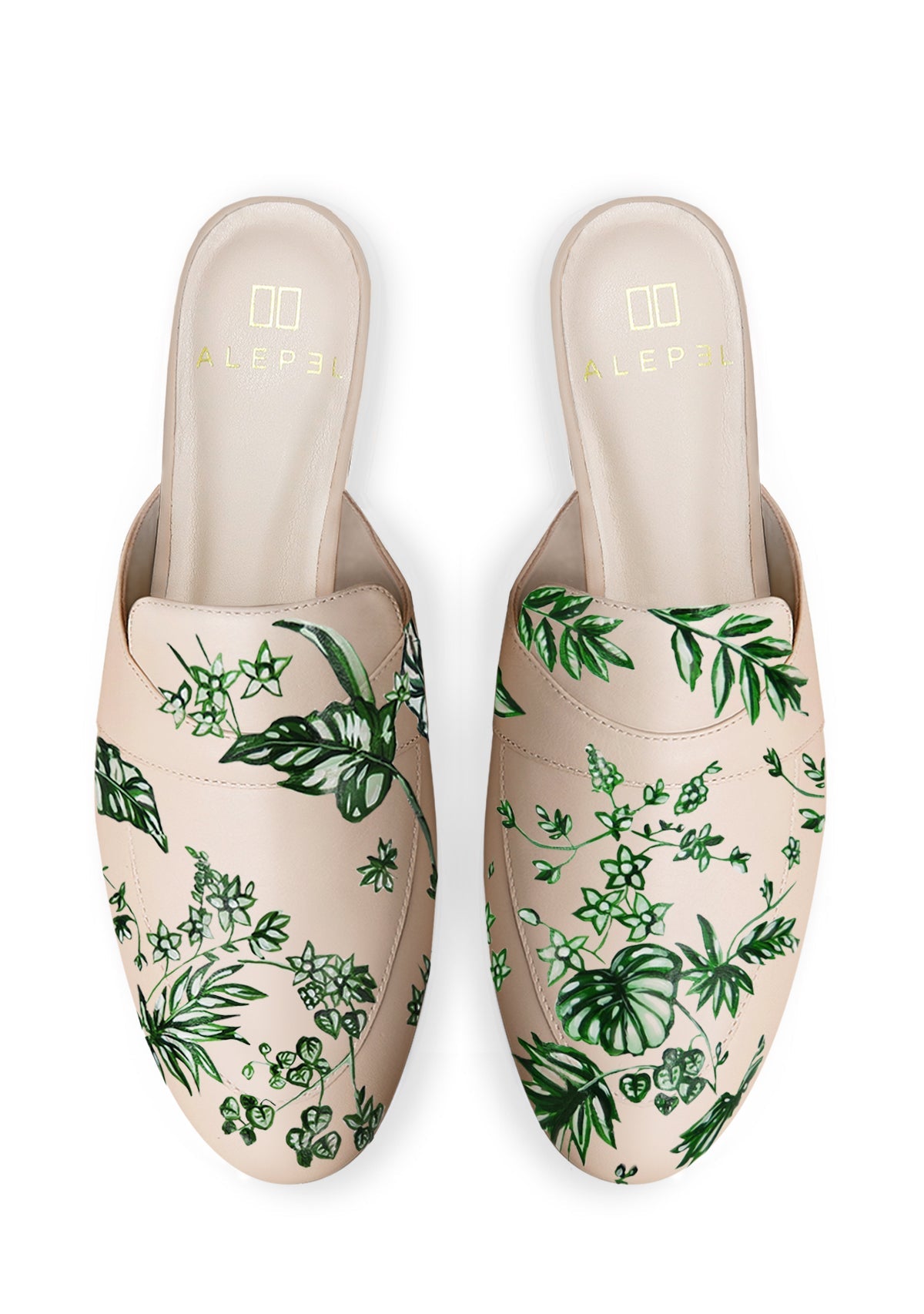 Emerald Jungle Beige Mule - ALEPEL
