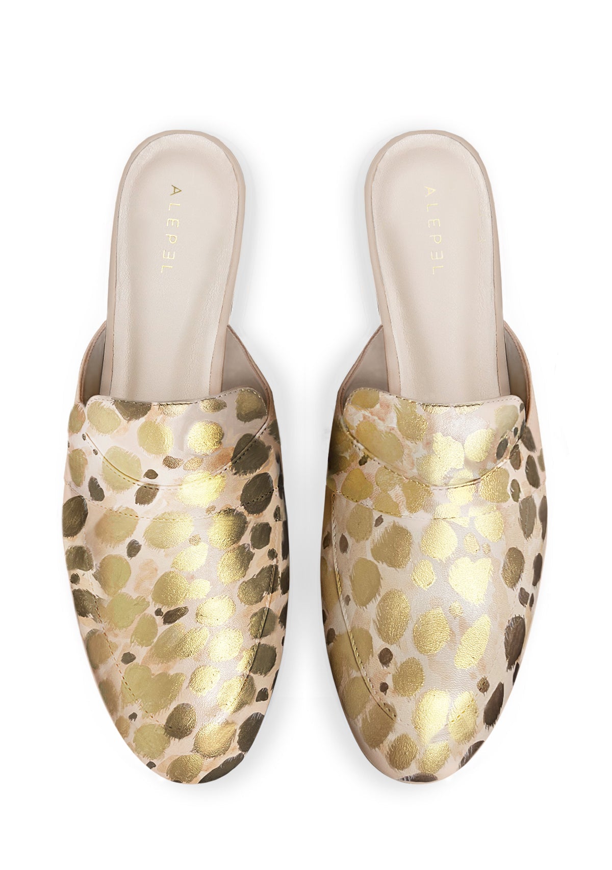 Gold Cheetah Beige Mule - ALEPEL
