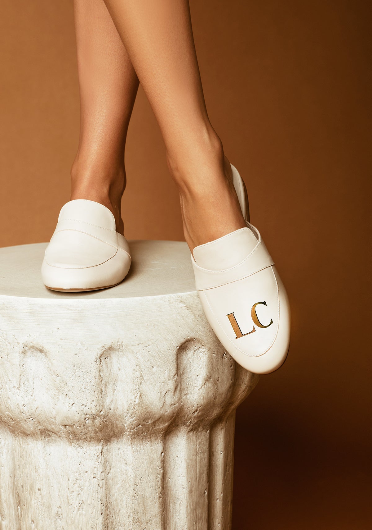 Monogram Beige Mule - ALEPEL