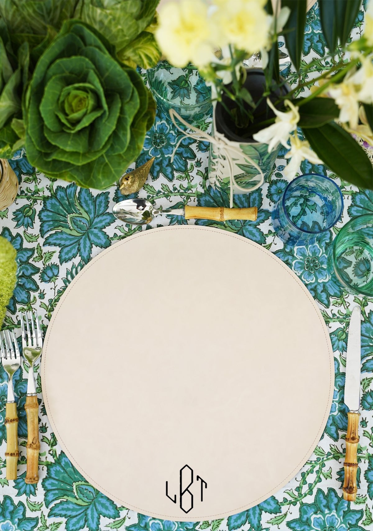 Monogram Beige Placemat - ALEPEL