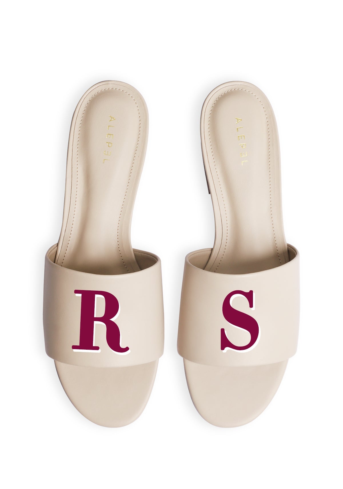 Monogram Beige Slide - ALEPEL