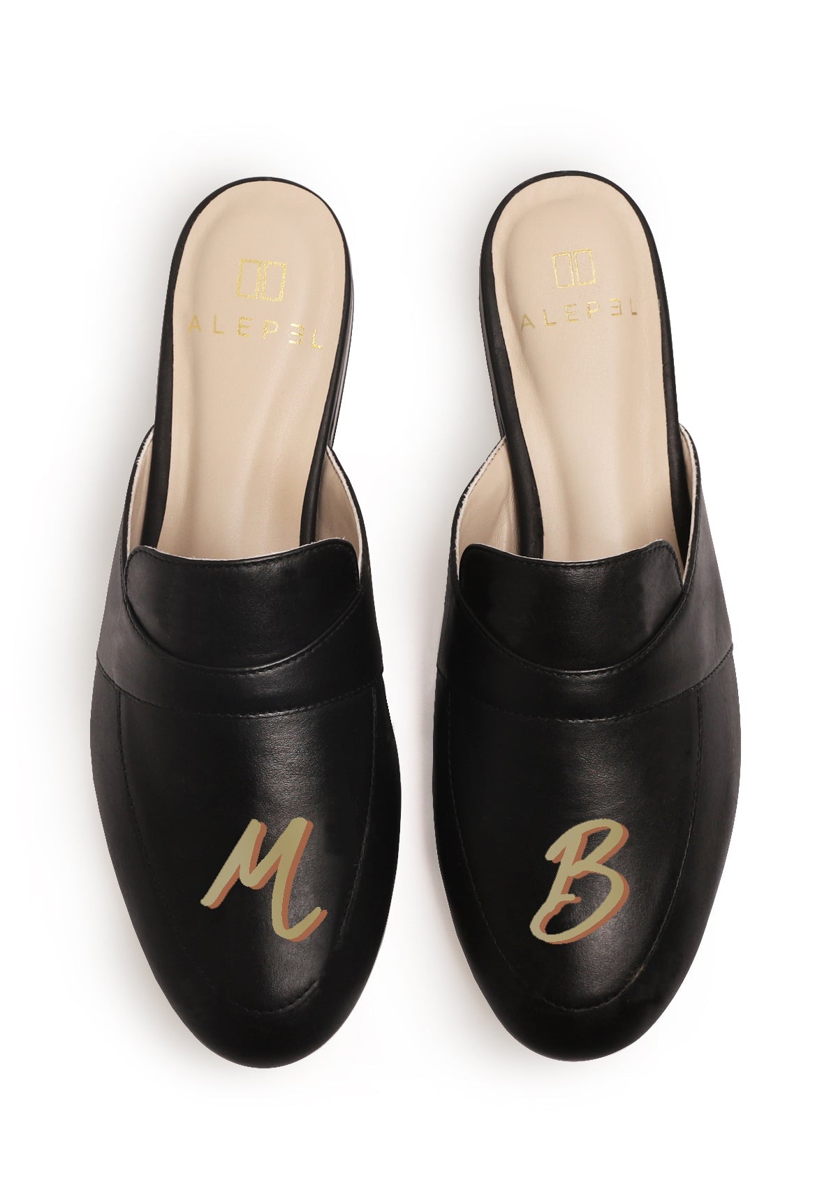 Monogram Black Mule - ALEPEL