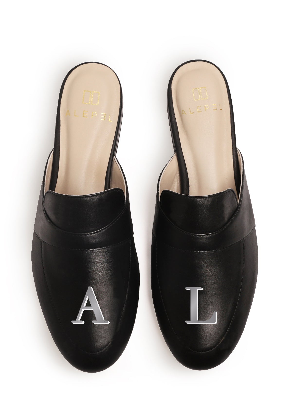 Monogram Black Mule - ALEPEL