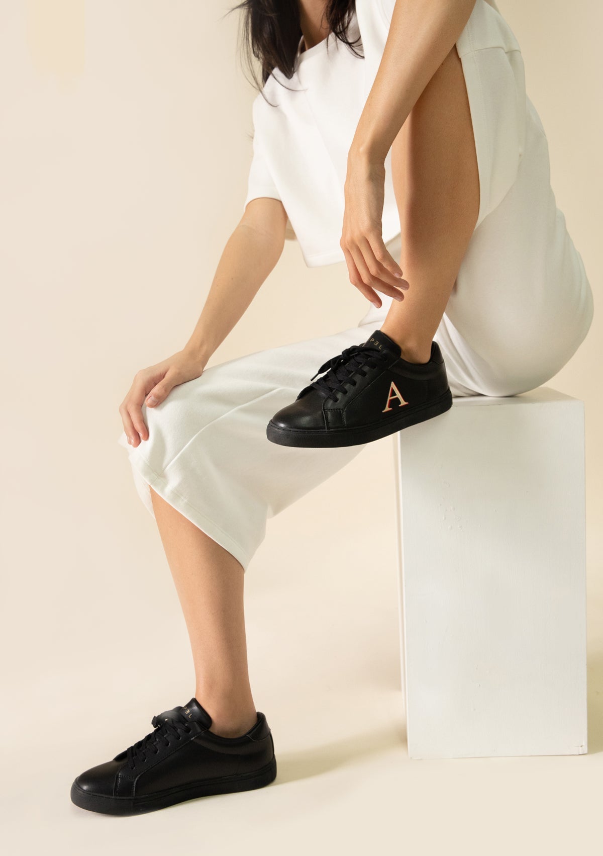Monogram Black Sneaker - ALEPEL