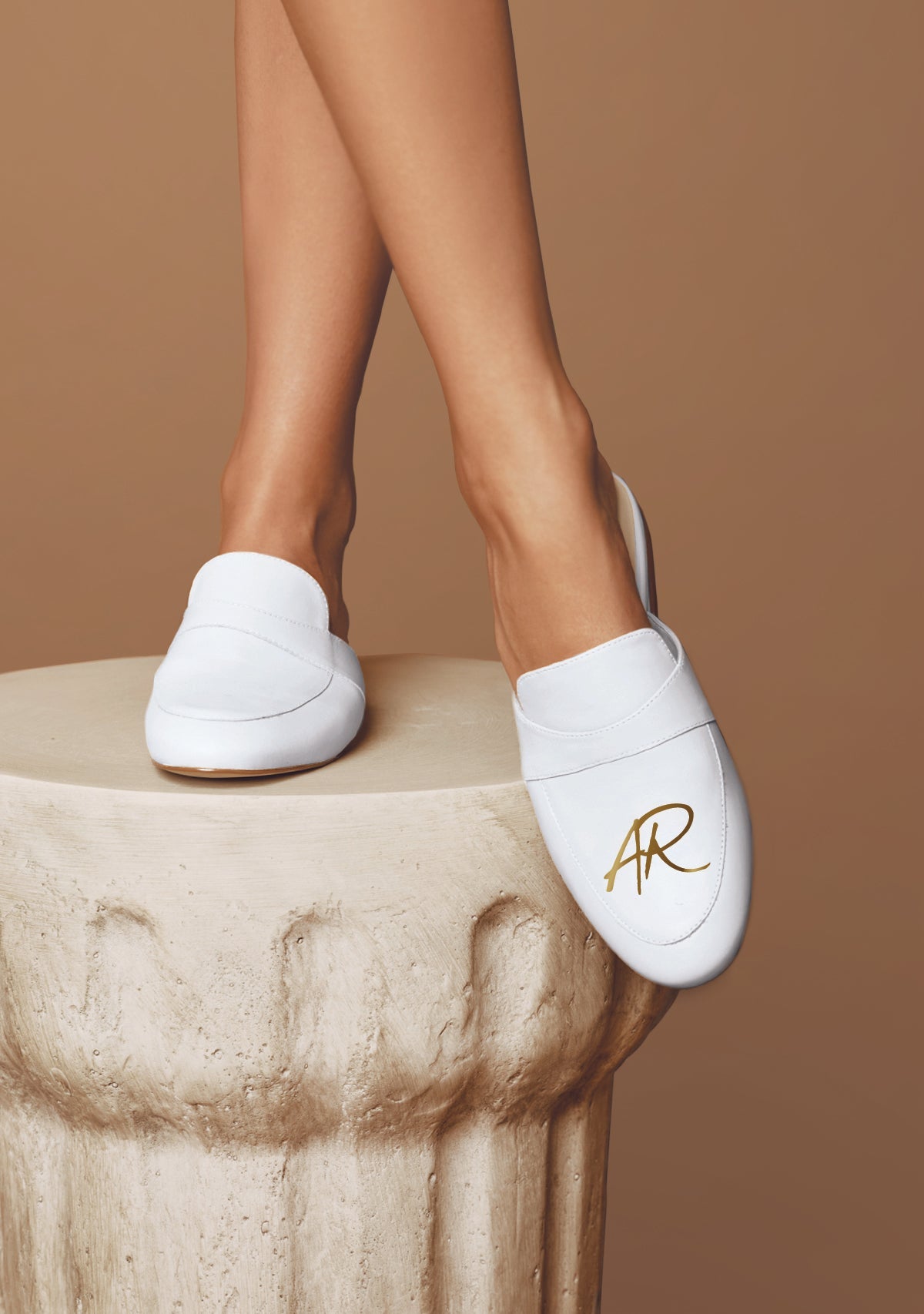 Monogram White Mule - ALEPEL