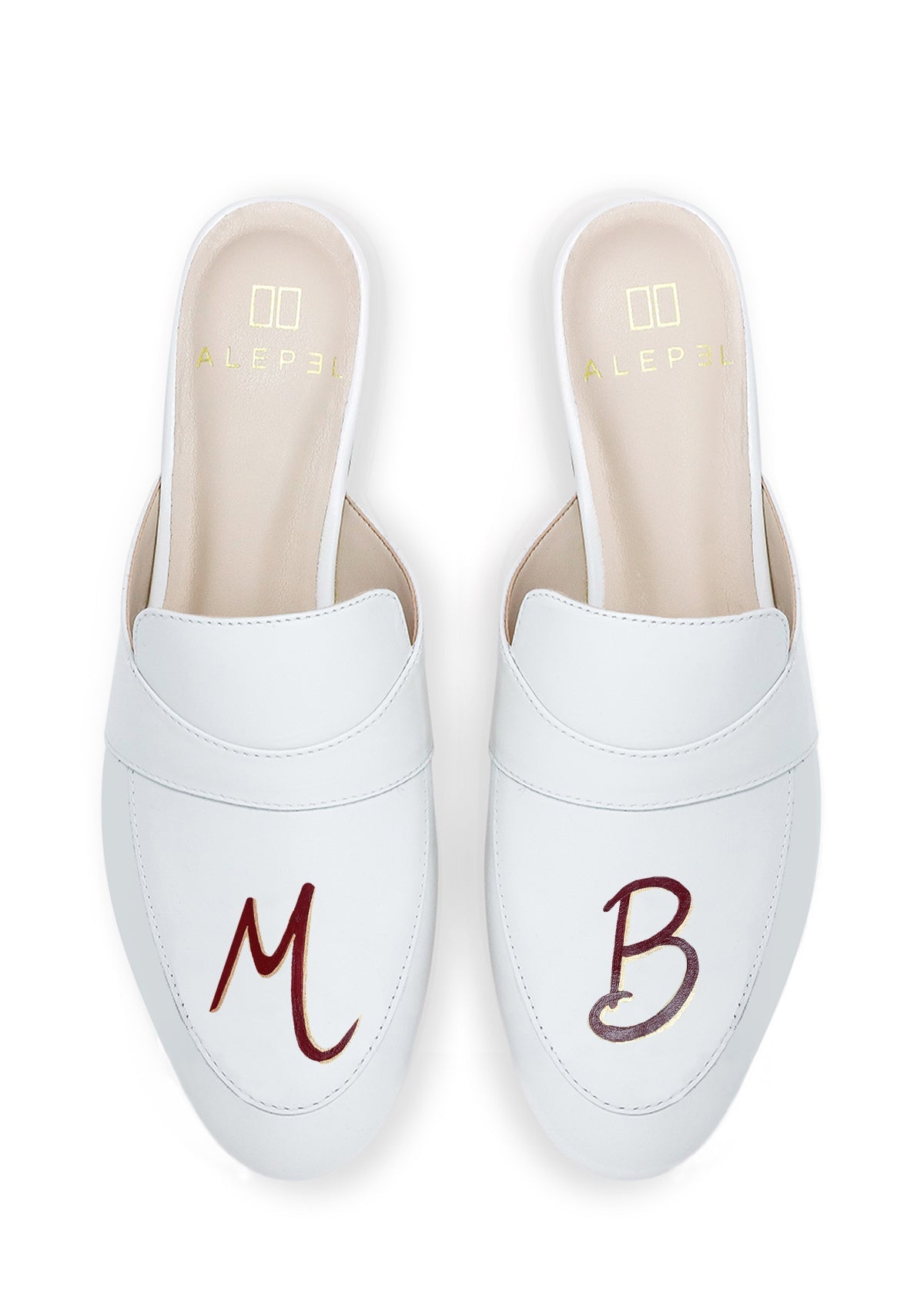 Monogram White Mule - ALEPEL