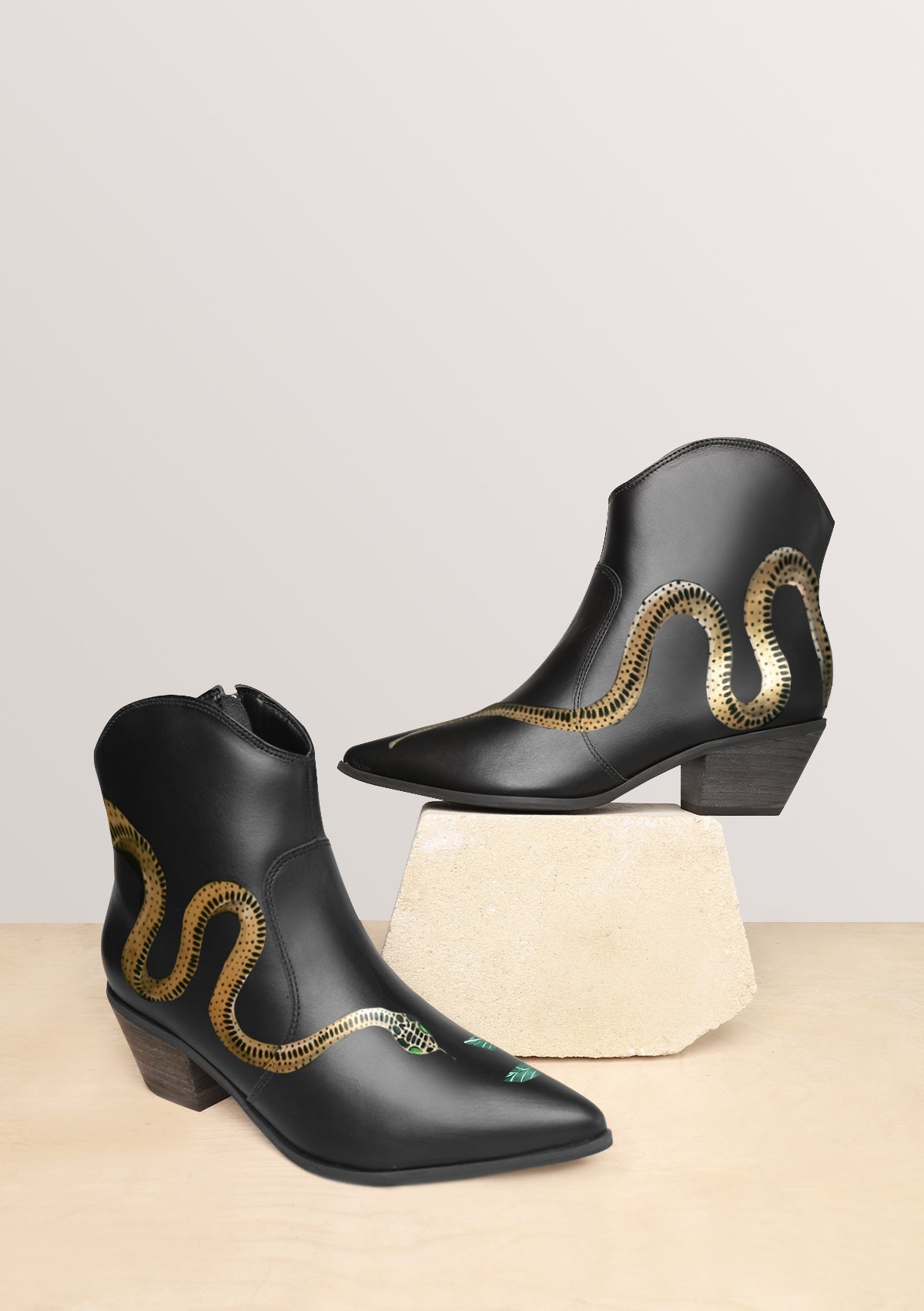 Serpent Black Cowboy Boot - ALEPEL
