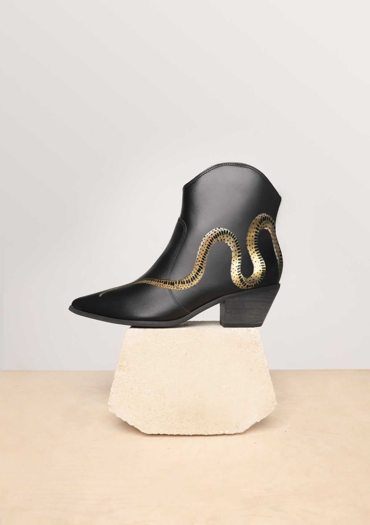 Serpent Black Cowboy Boot - ALEPEL