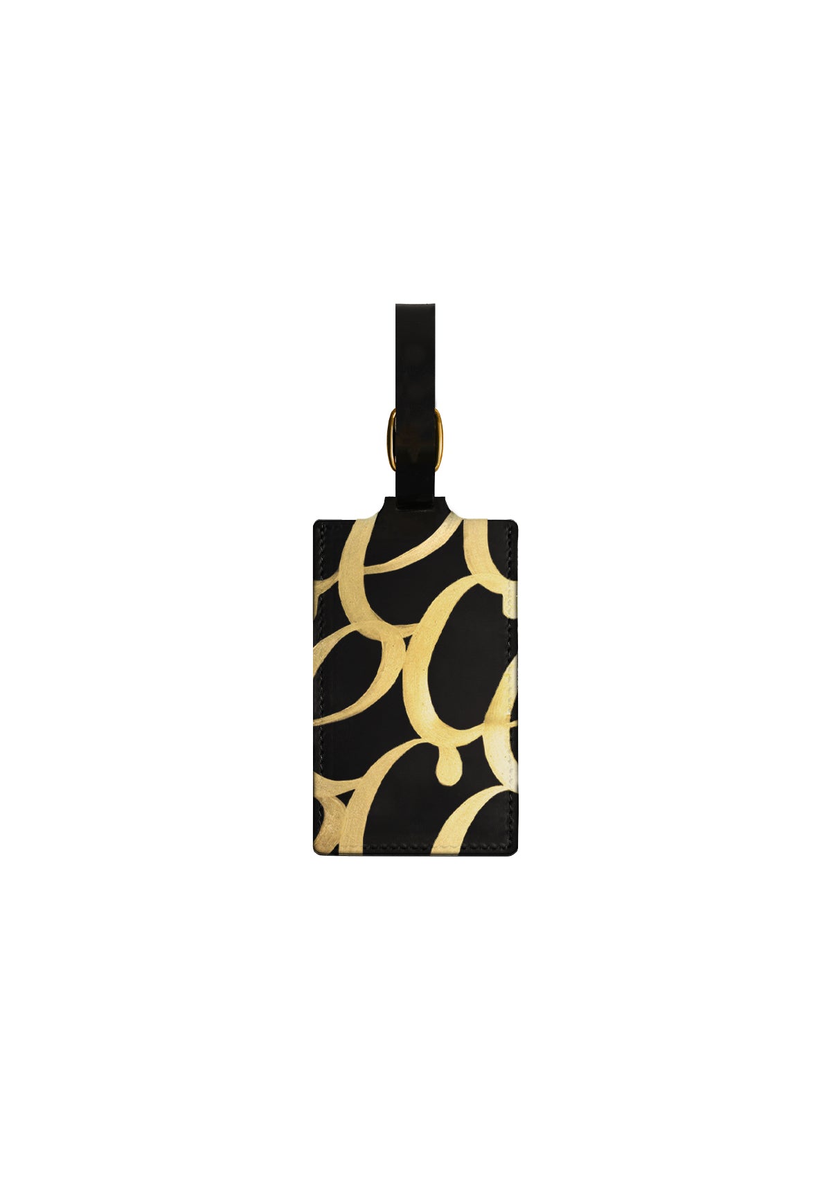 Monogram Pattern Black Luggage Tag