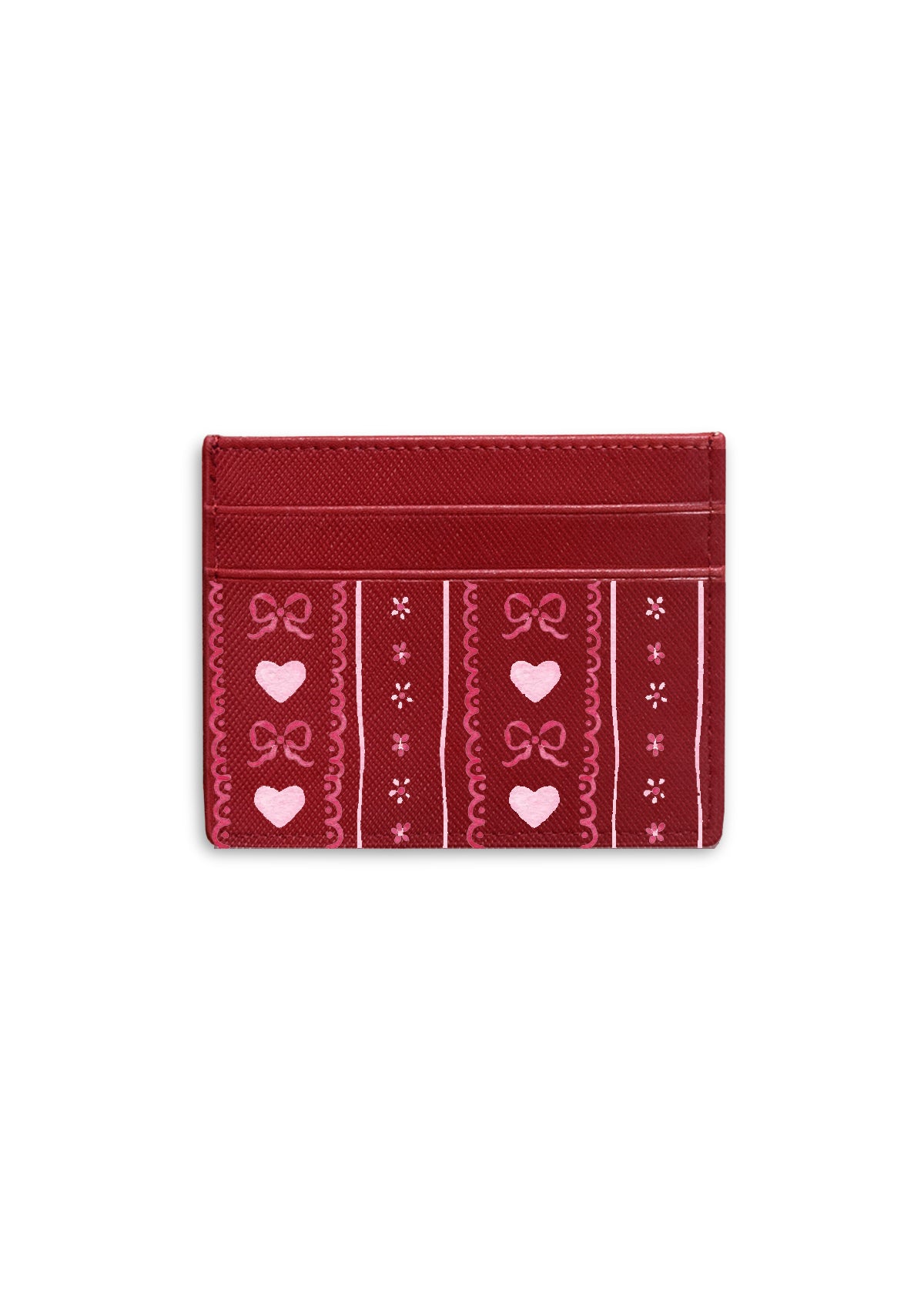 Hearts and Bows Red Cardholder