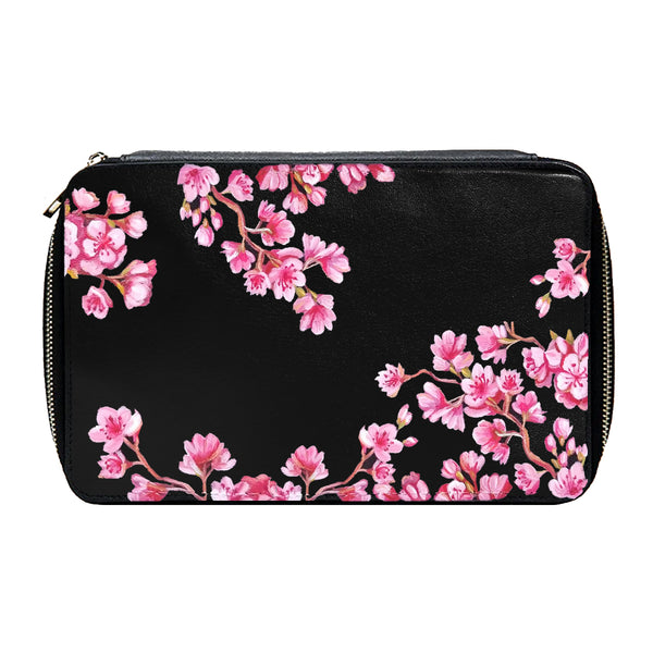 Cherry Blossom Black Travel Pouch