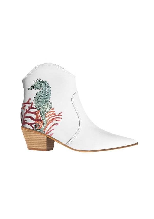 White Cowboy Boot Custom Design