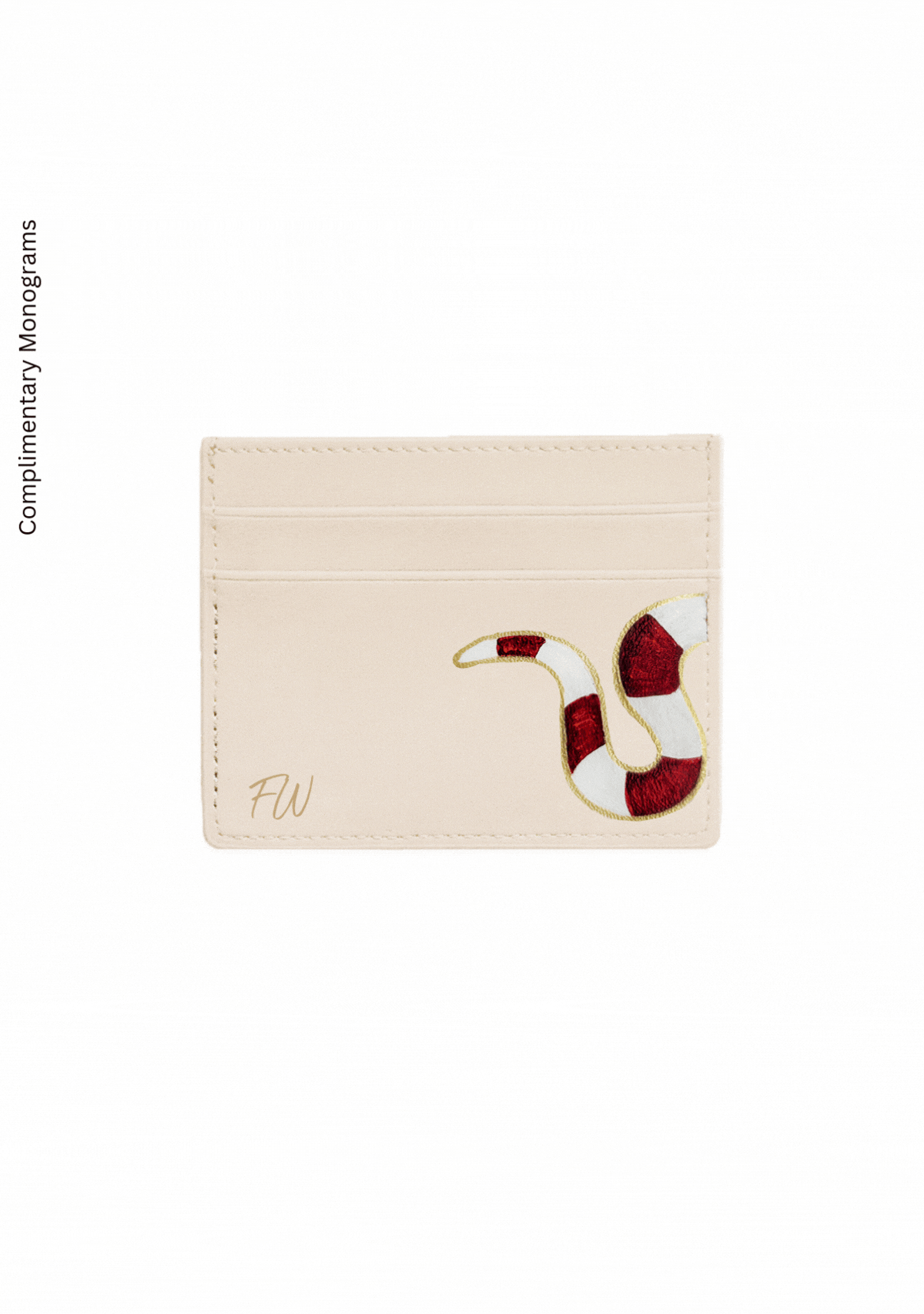 Gold Snake Beige Cardholder