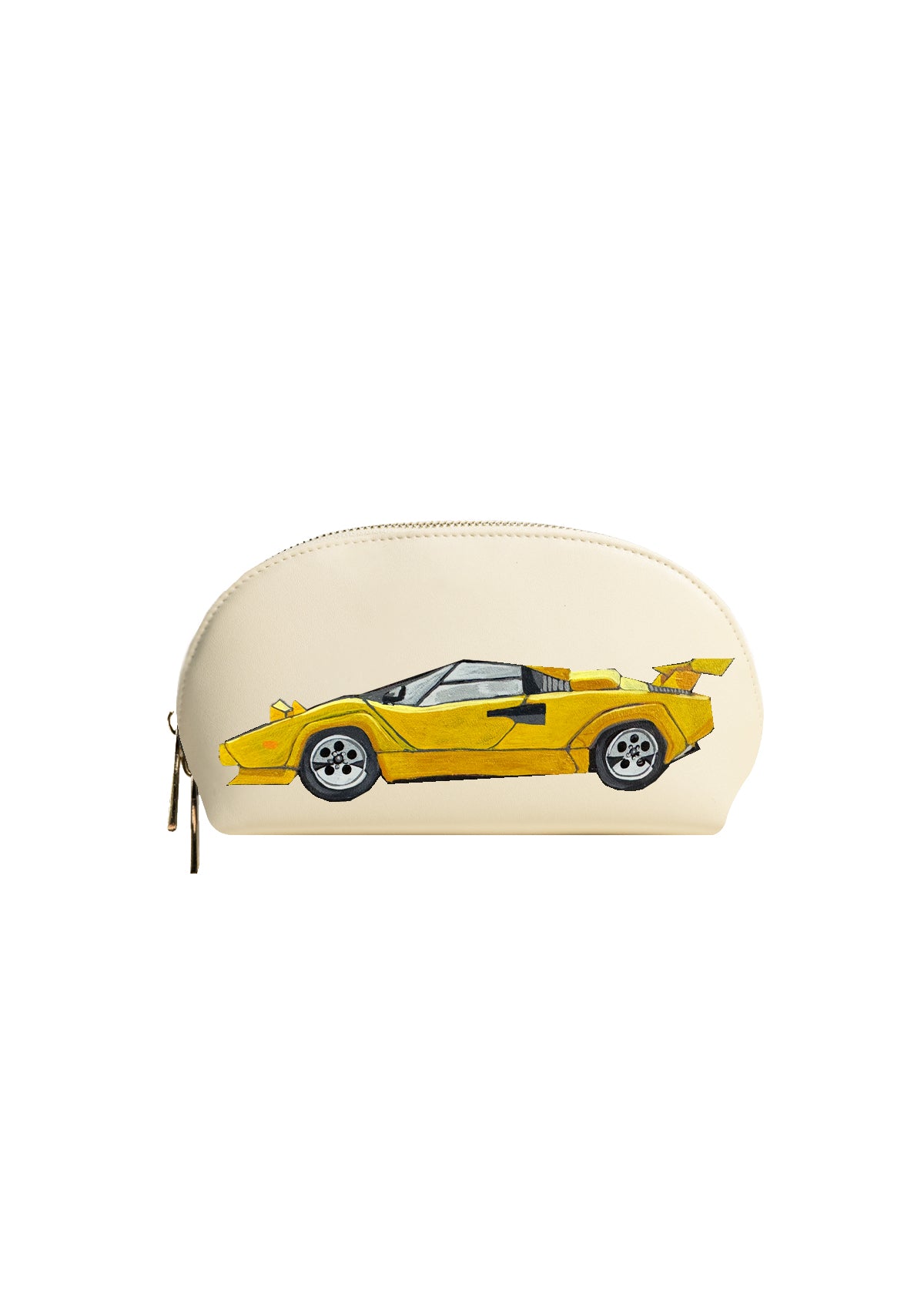 Yellow Bullet Beige Makeup Bag