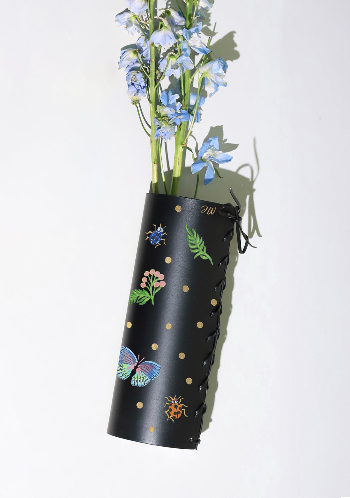 Polka Dots Black Vase