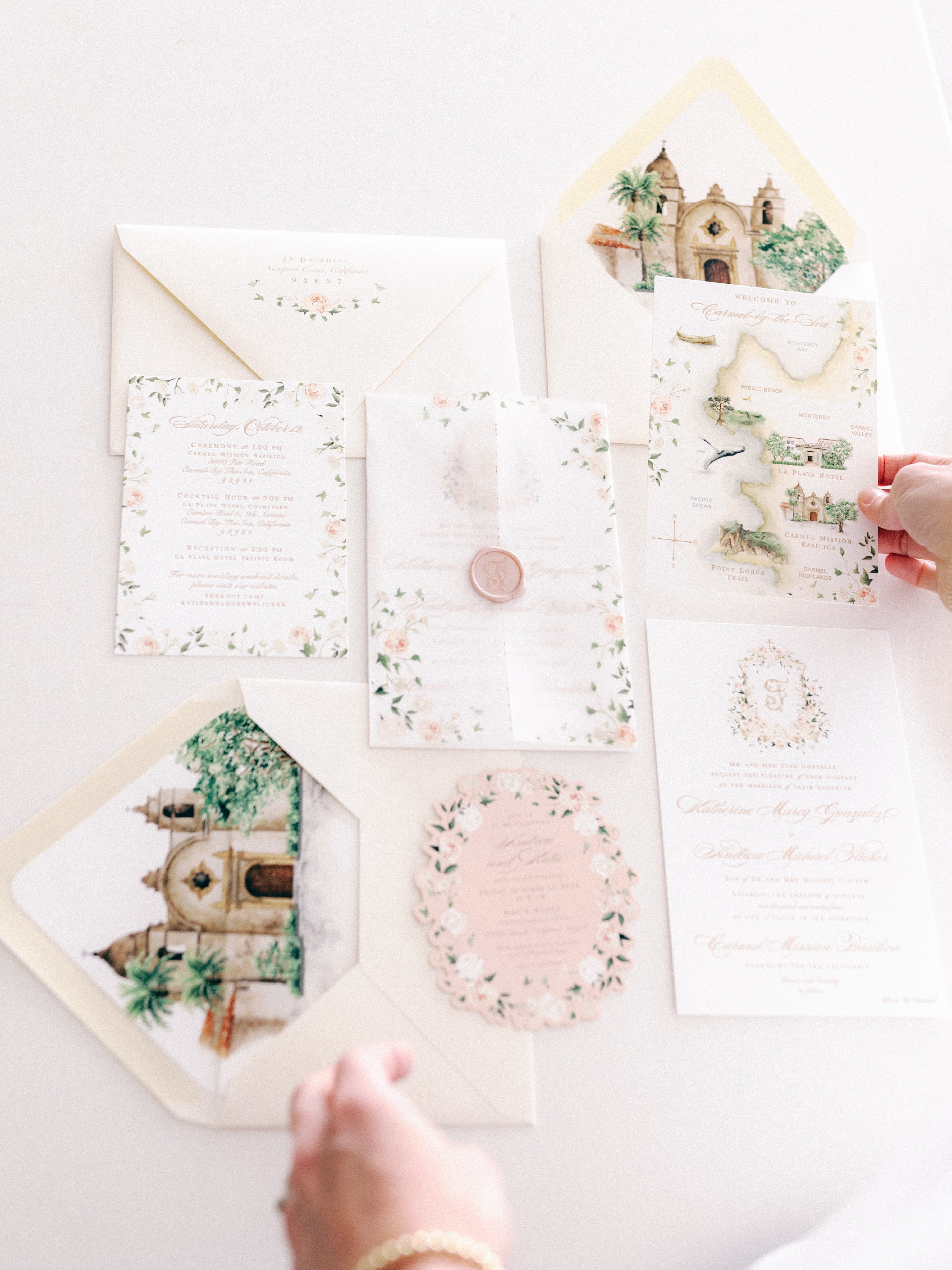 Blush Crest Beige Makeup Bag | Bridal by Emily Mayne Studio x ALEPEL - ALEPEL