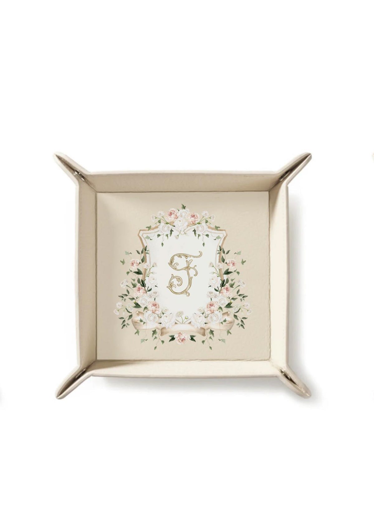 Blush Crest Beige Tray | Bridal by Emily Mayne Studio x ALEPEL - ALEPEL