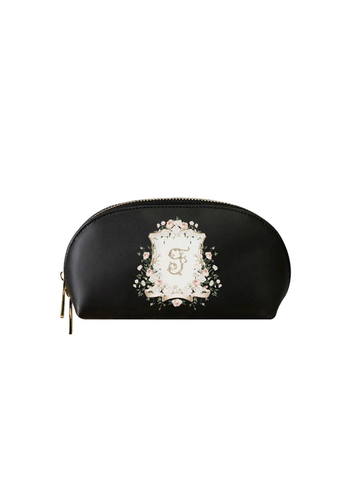 Blush Crest Black Makeup Bag | Bridal by Emily Mayne Studio x ALEPEL - ALEPEL