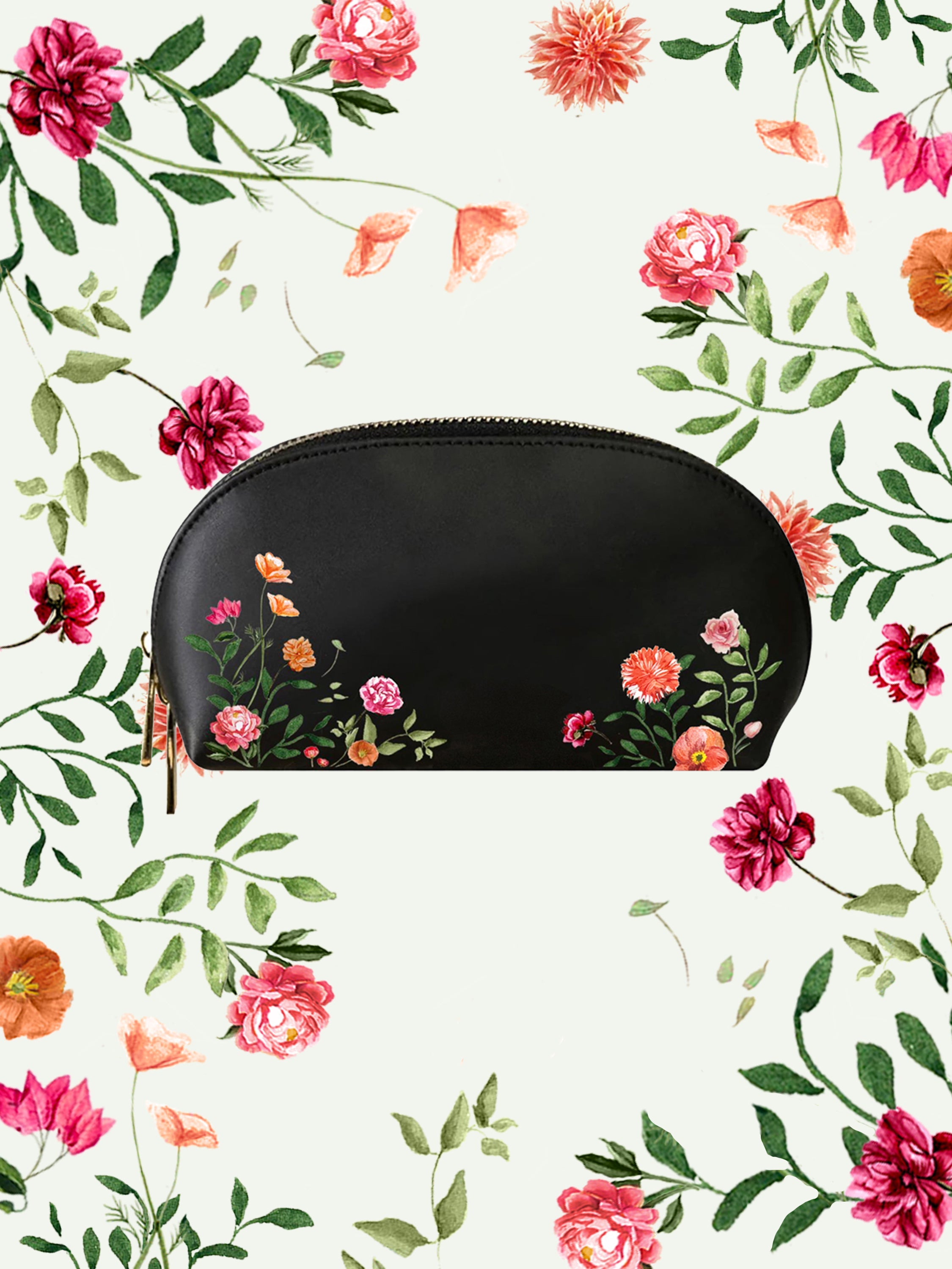 Bougainvillea Black Makeup Bag | Bridal by Emily Mayne Studio x ALEPEL - ALEPEL
