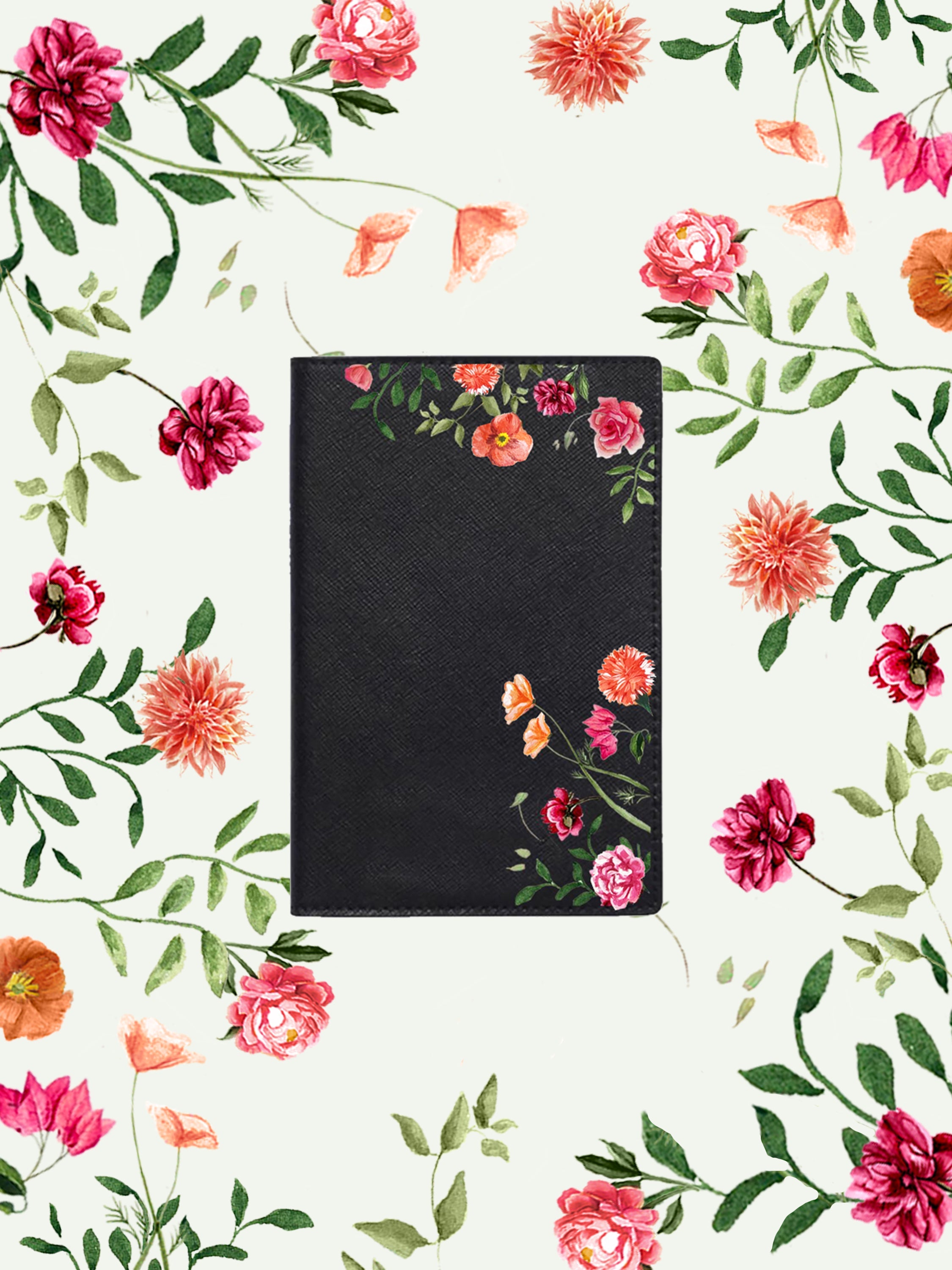 Bougainvillea Black Passport Holder | Bridal by Emily Mayne Studio x ALEPEL - ALEPEL