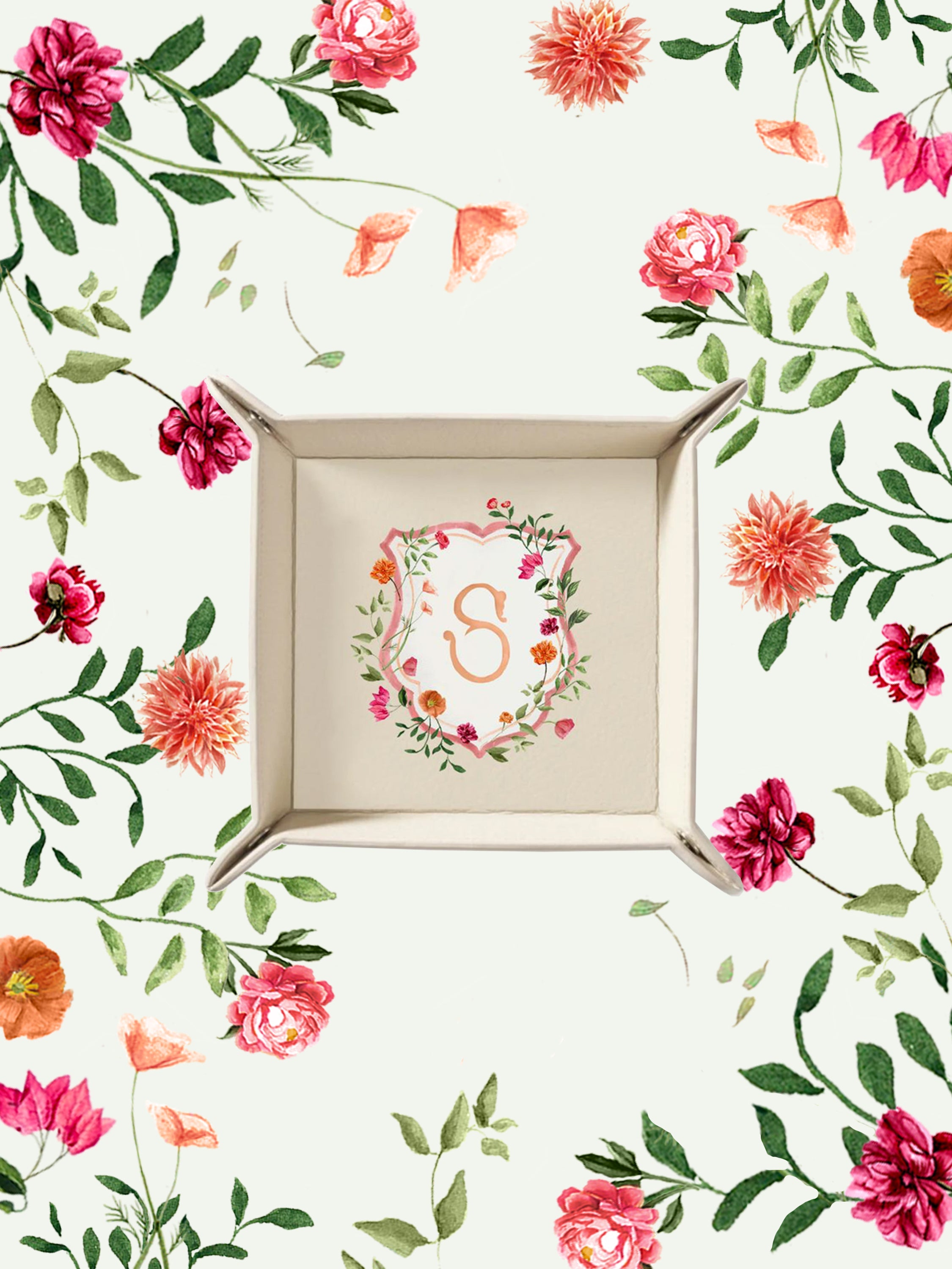 Bougainvillea Crest Beige Tray | Bridal by Emily Mayne Studio x ALEPEL - ALEPEL