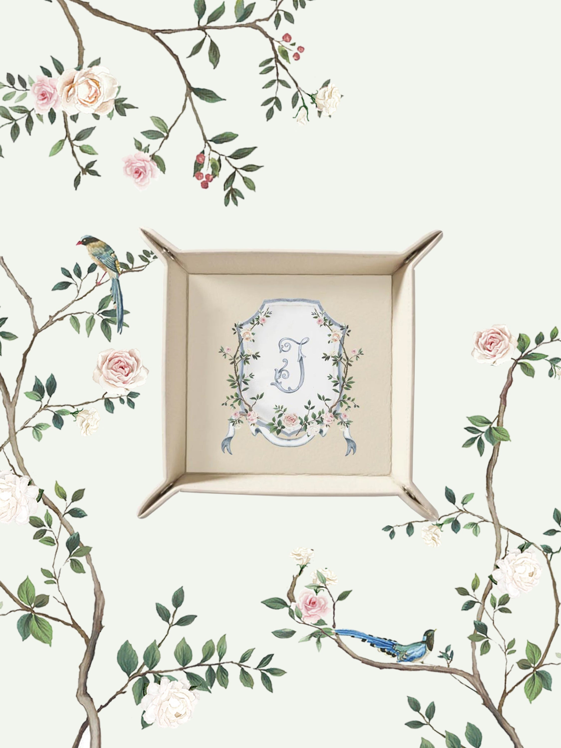 Chinoiserie Crest Beige Tray | Bridal by Emily Mayne Studio x ALEPEL - ALEPEL