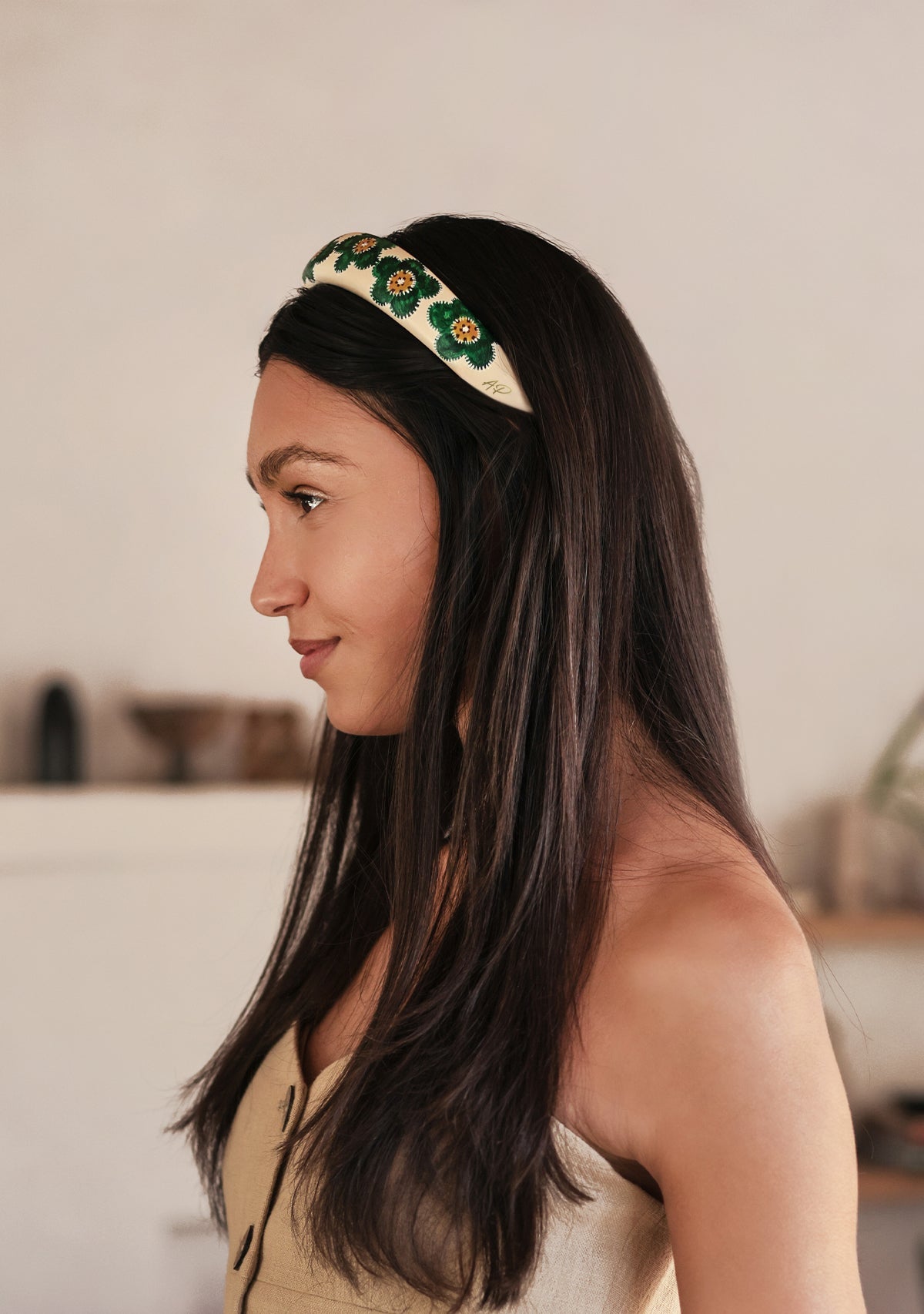 Crochet Beige Headband - ALEPEL
