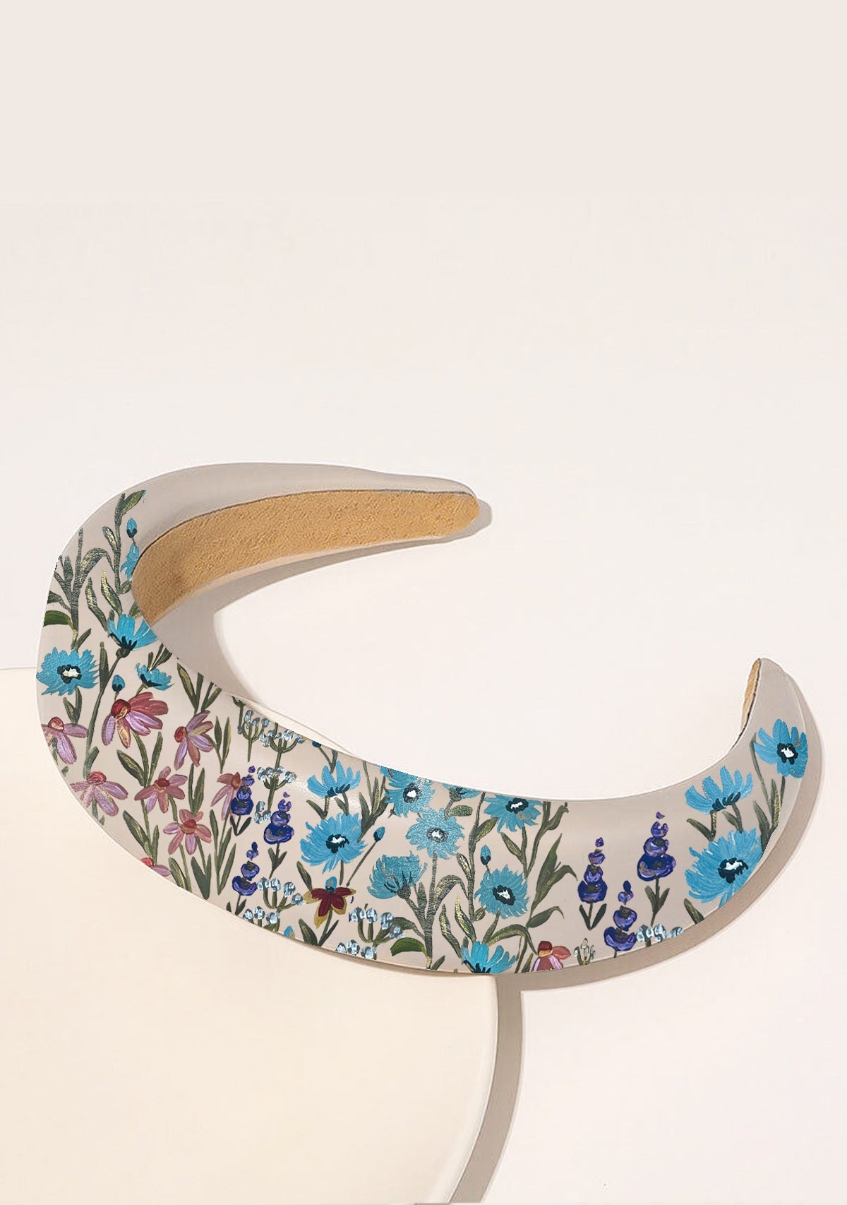Floral Print Beige Headband - ALEPEL