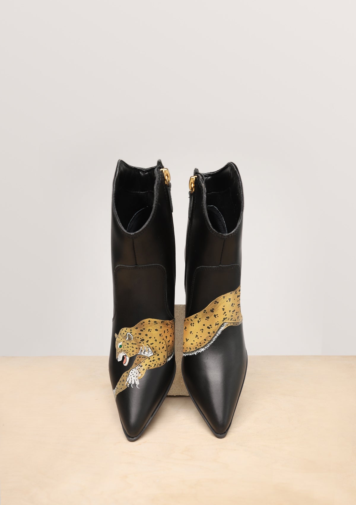 Leopard Black Cowboy Boot - ALEPEL
