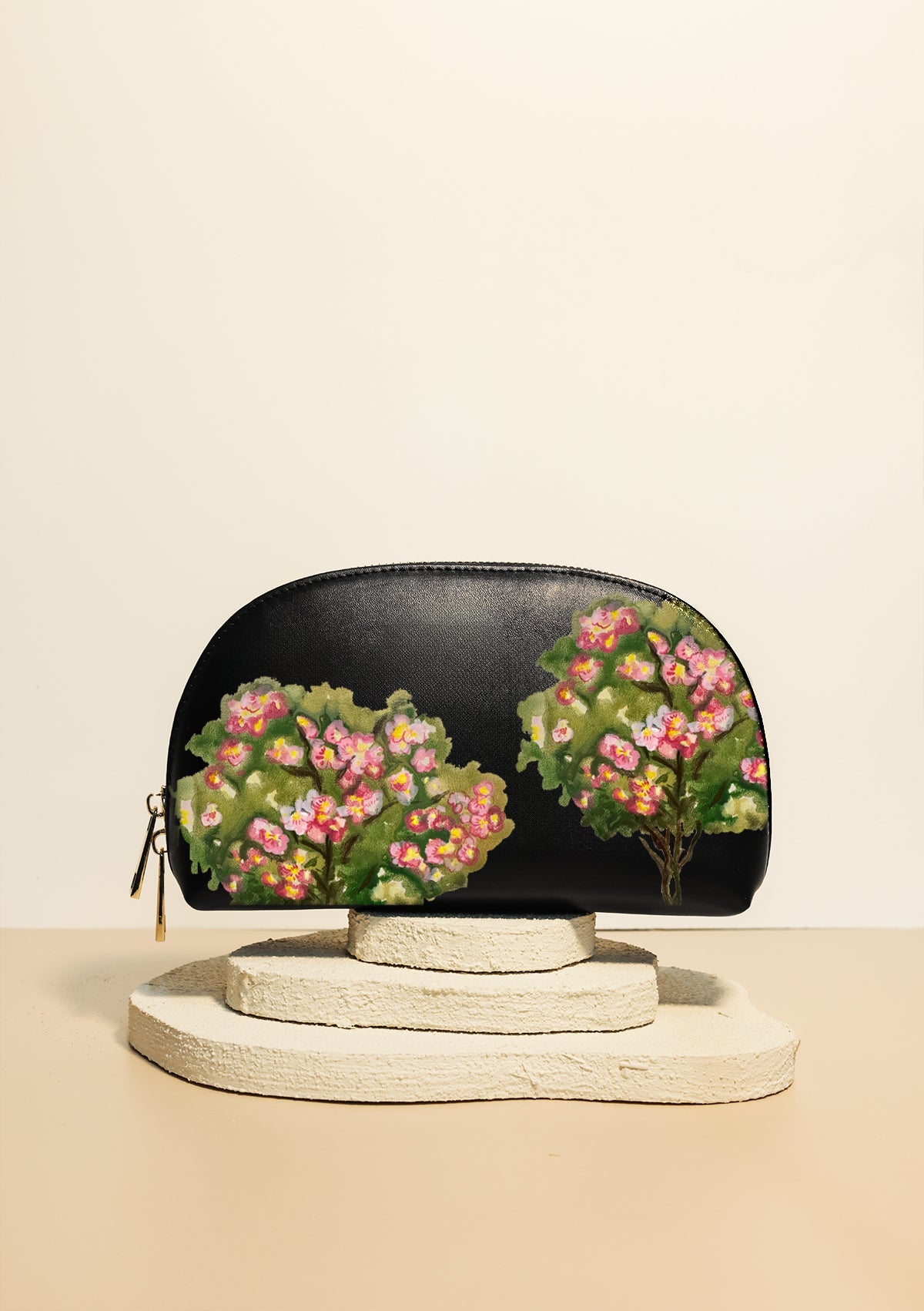 Magnolia Black Makeup Bag - ALEPEL
