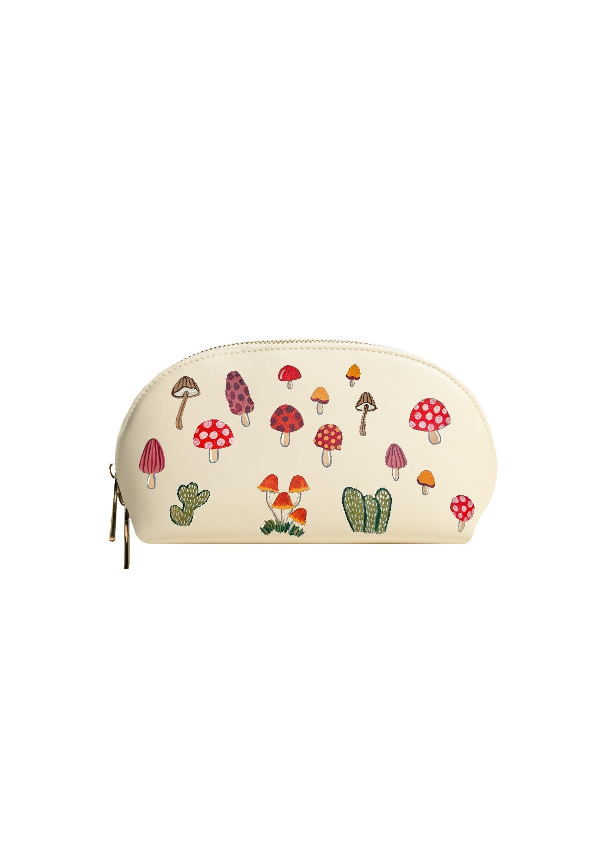 Mushrooms Beige Makeup Bag - ALEPEL