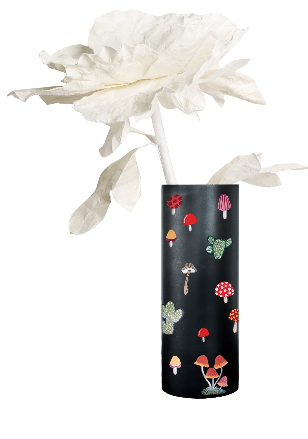 Mushrooms Black Vase - ALEPEL
