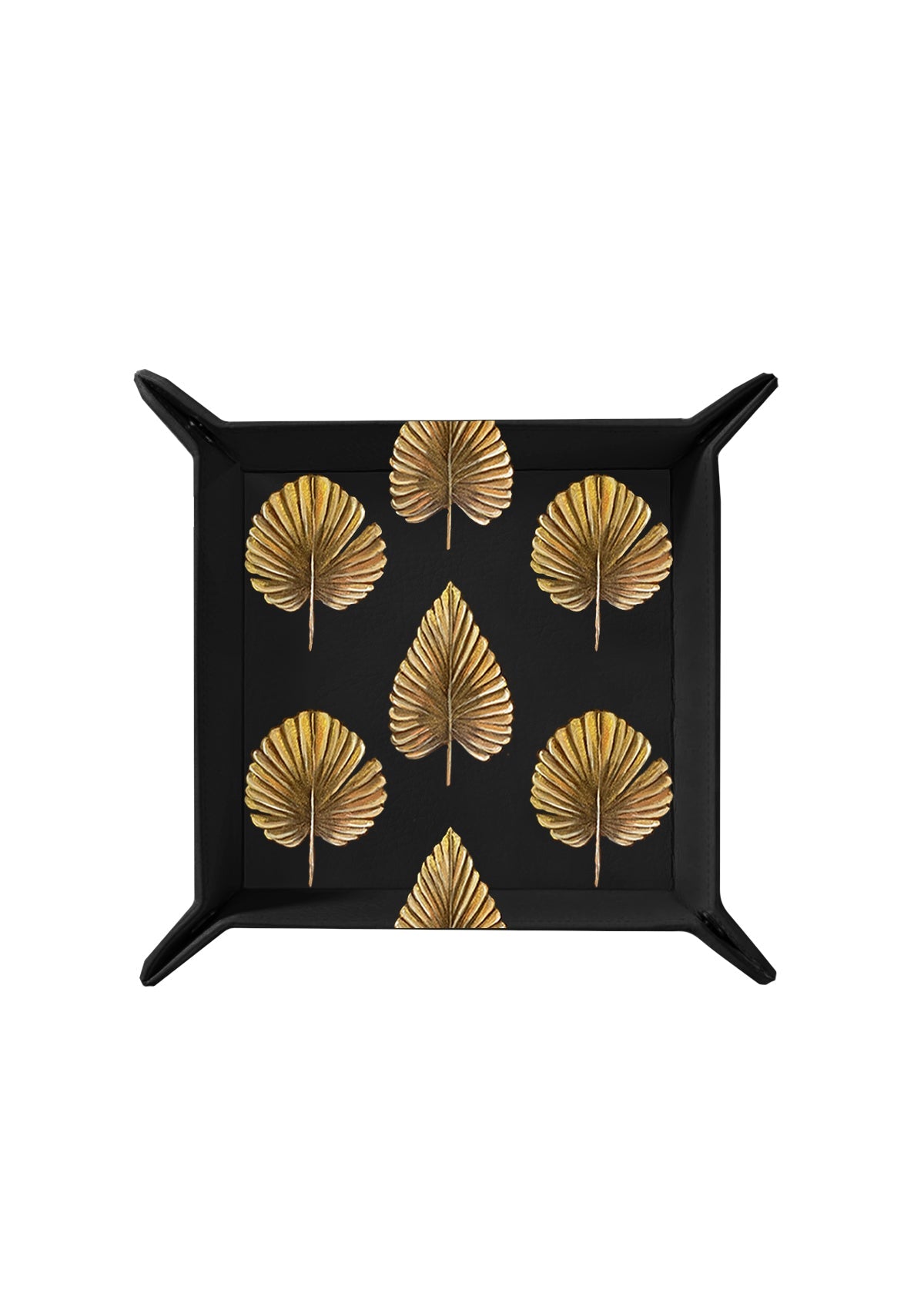 Pampa Leaves Black Tray - ALEPEL