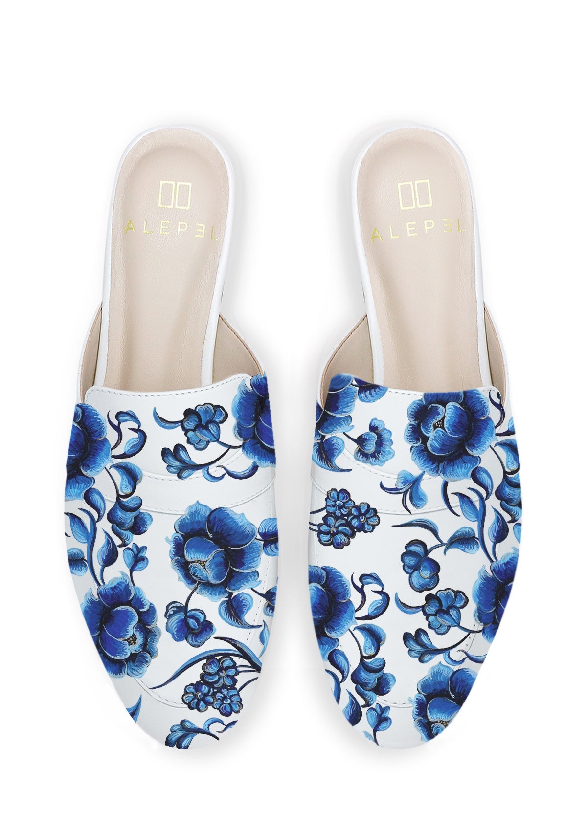 Parisian Flowers White Mule - ALEPEL