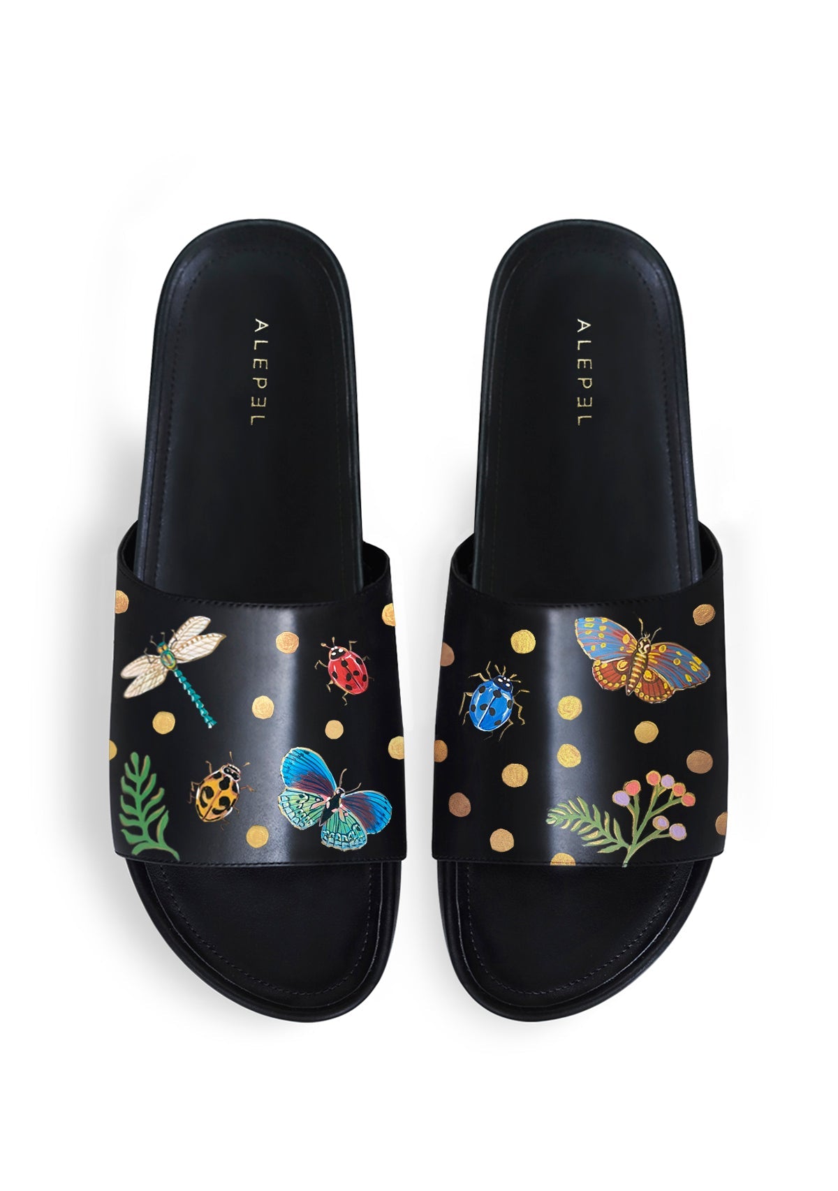 Polka Dots Black Slip On - ALEPEL