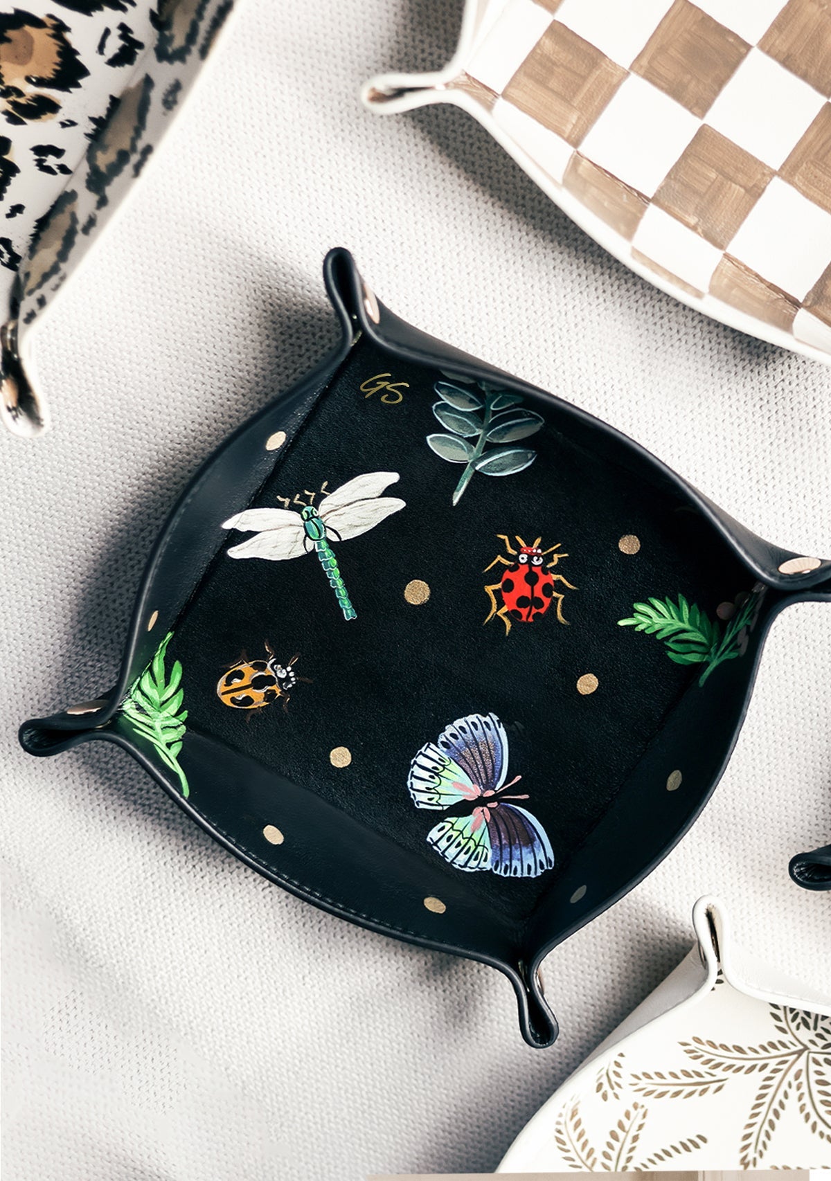 Polka Dots Black Tray - ALEPEL